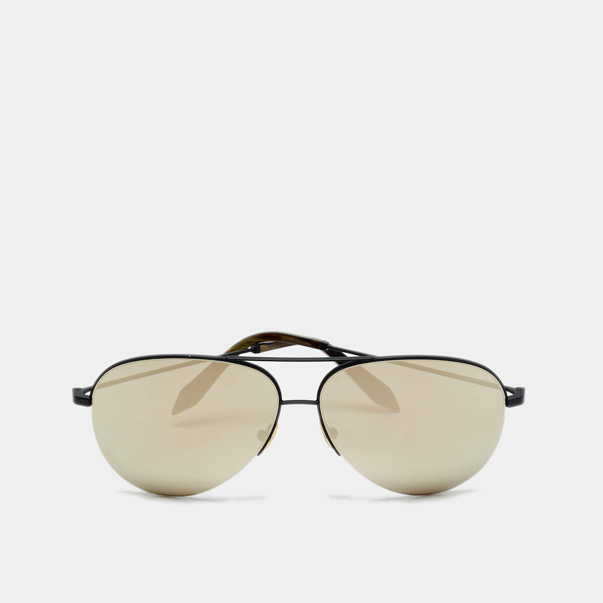 Pre Owned Victoria Beckham Black Mirrored VBS90 Aviator Sunglasses