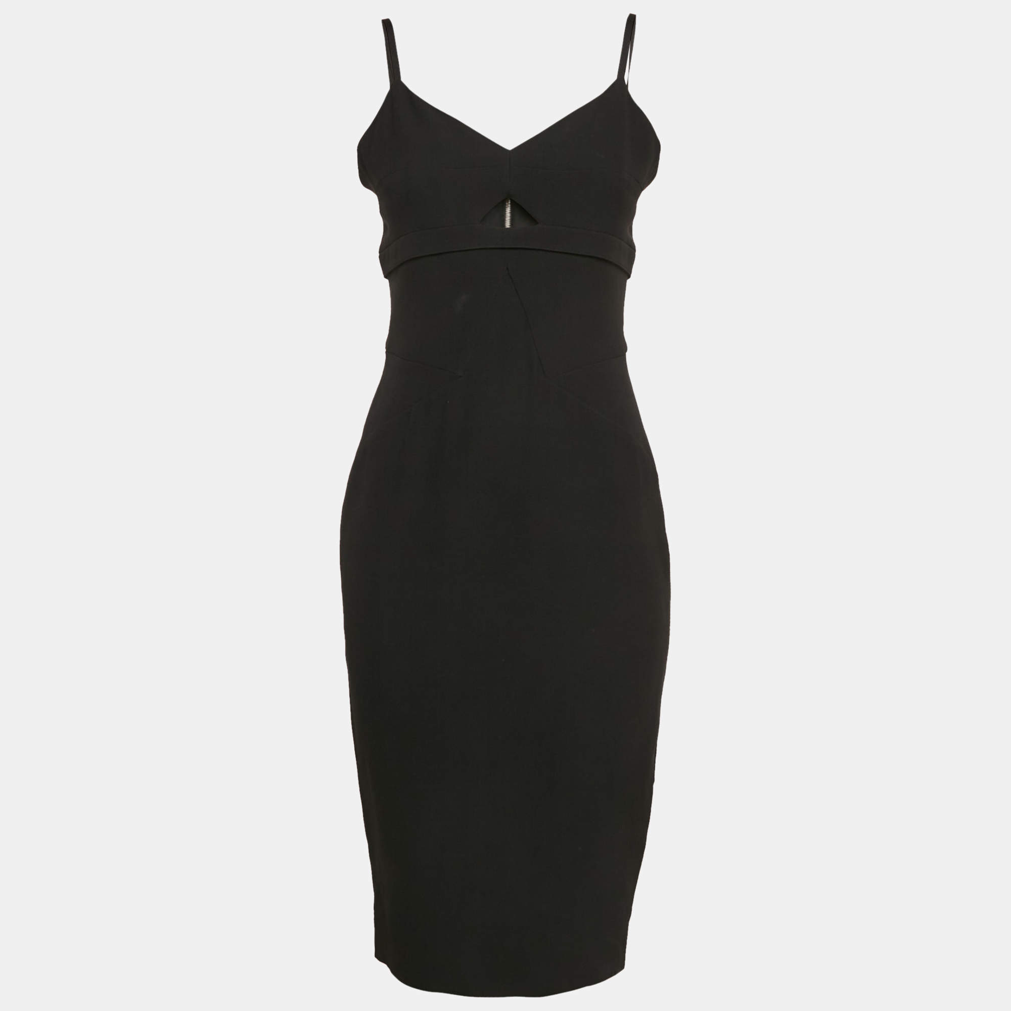 Pre Owned Victoria Beckham Black Cut-Out Detail Sleeveless Dress M