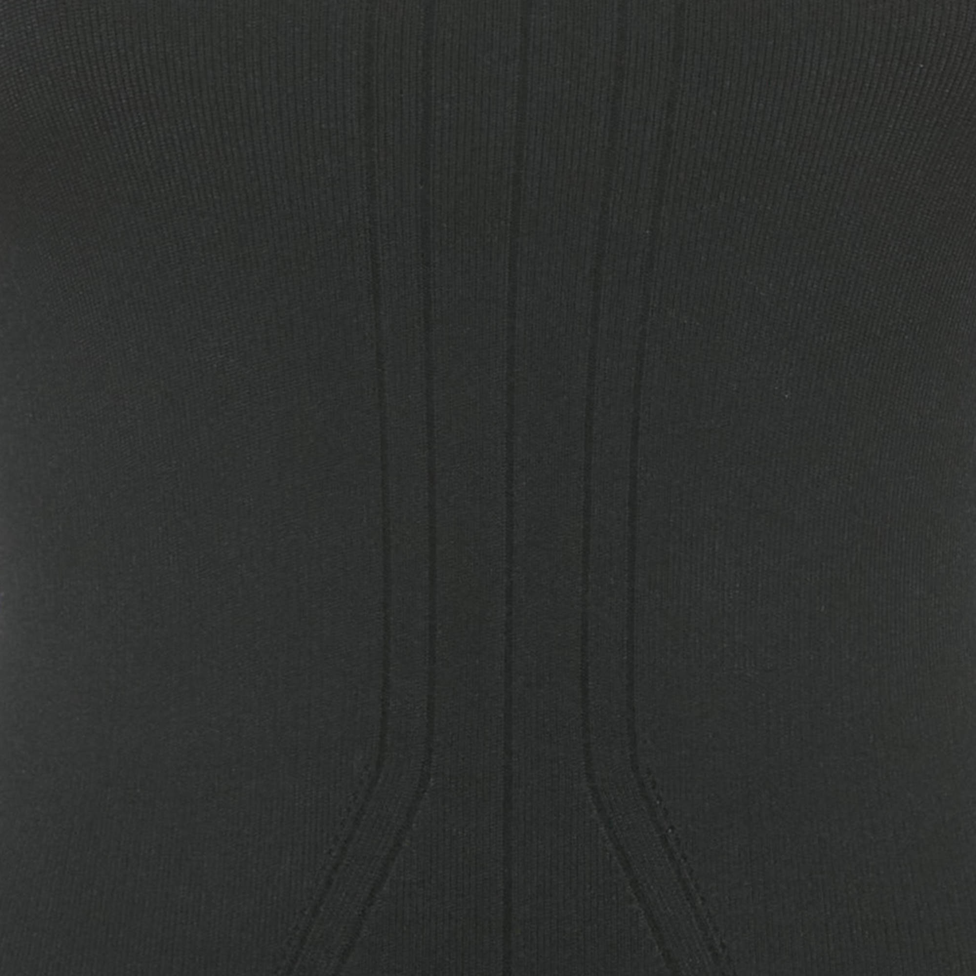 Pre Owned فستان ميني منتشر تريكو فيكتوريا بيكهام أسود مقاس صغير جدًا - إكس سمول