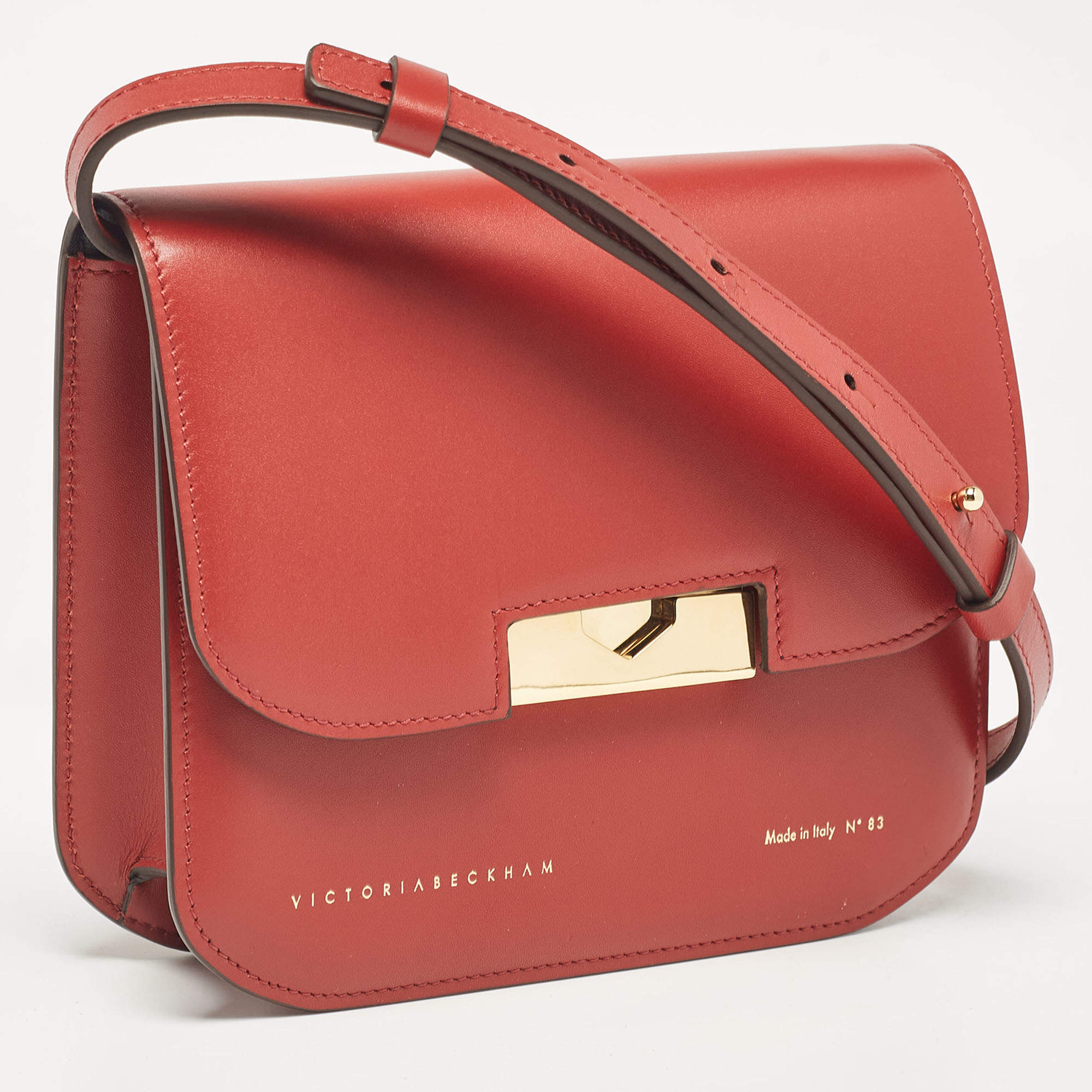 Victoria Beckham Brick Red Leather Eva Crossbody Bag Victoria