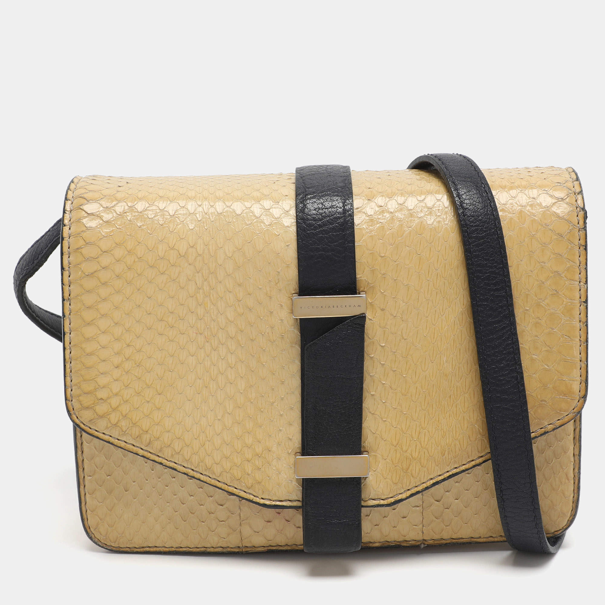 مملوكة مسبقًا Victoria Beckham Beige Python Leather Crossbody Bags