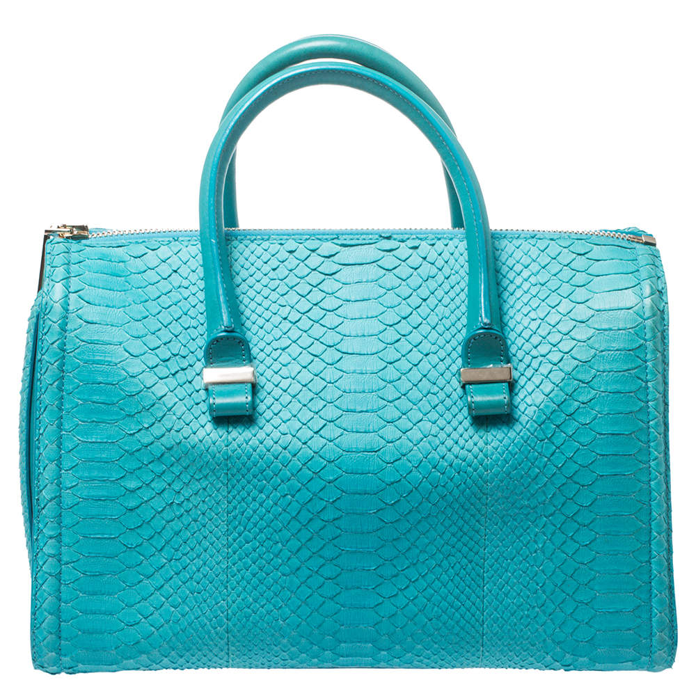 Victoria Beckham Turquoise Python Seven Satchel