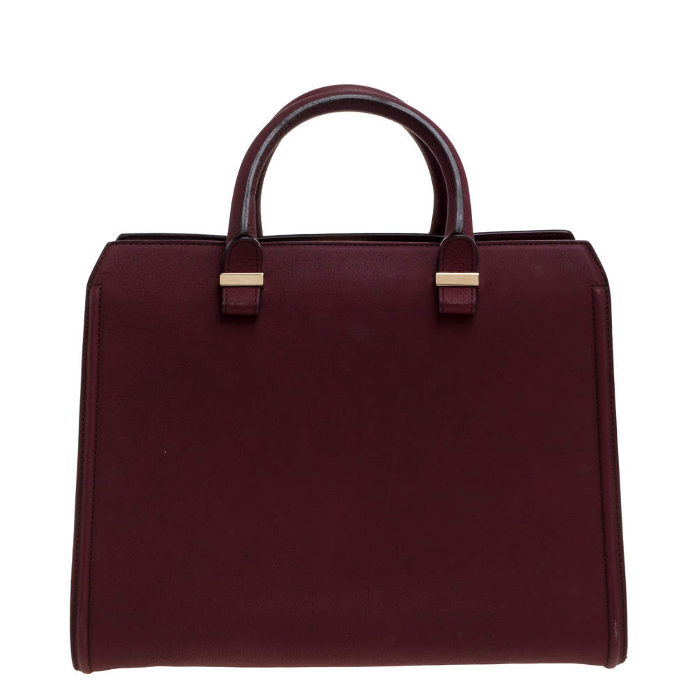 مملوكة مسبقًا Victoria Beckham Burgundy Leather Victoria Satchel