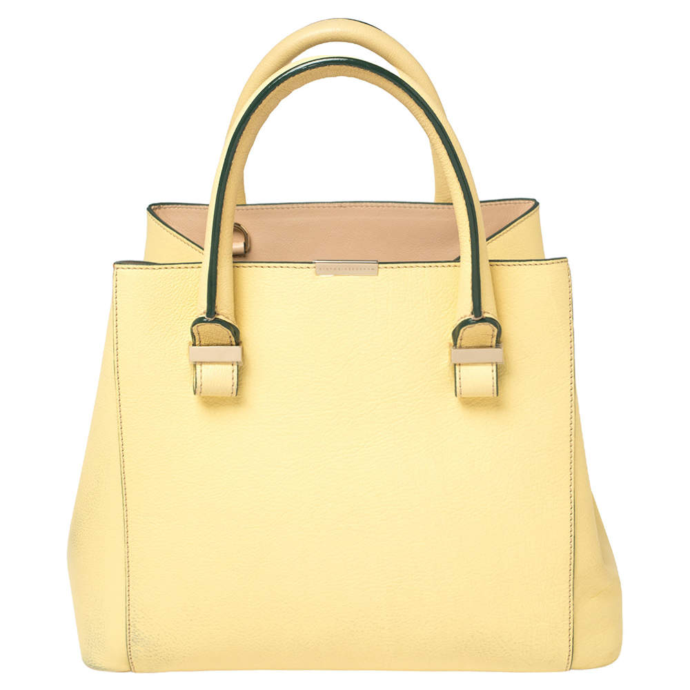 Pre Owned Victoria Beckham Lime Leather Liberty Tote
