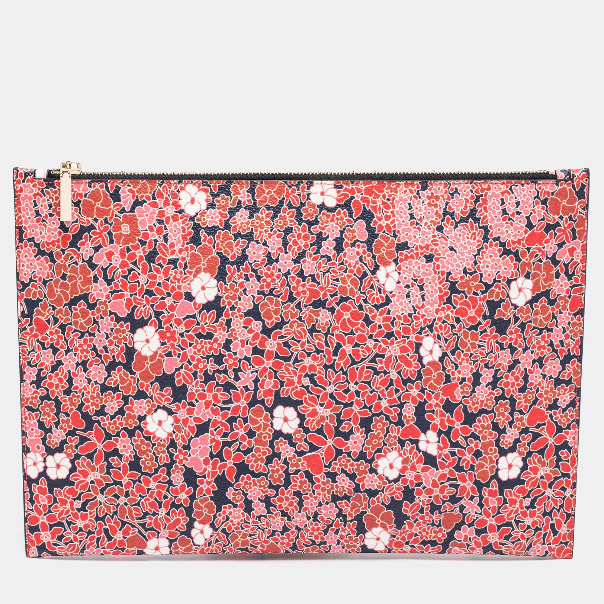 Pre Owned Victoria Beckham Multicolor Coated Canvas Large Floral Print Clutch
