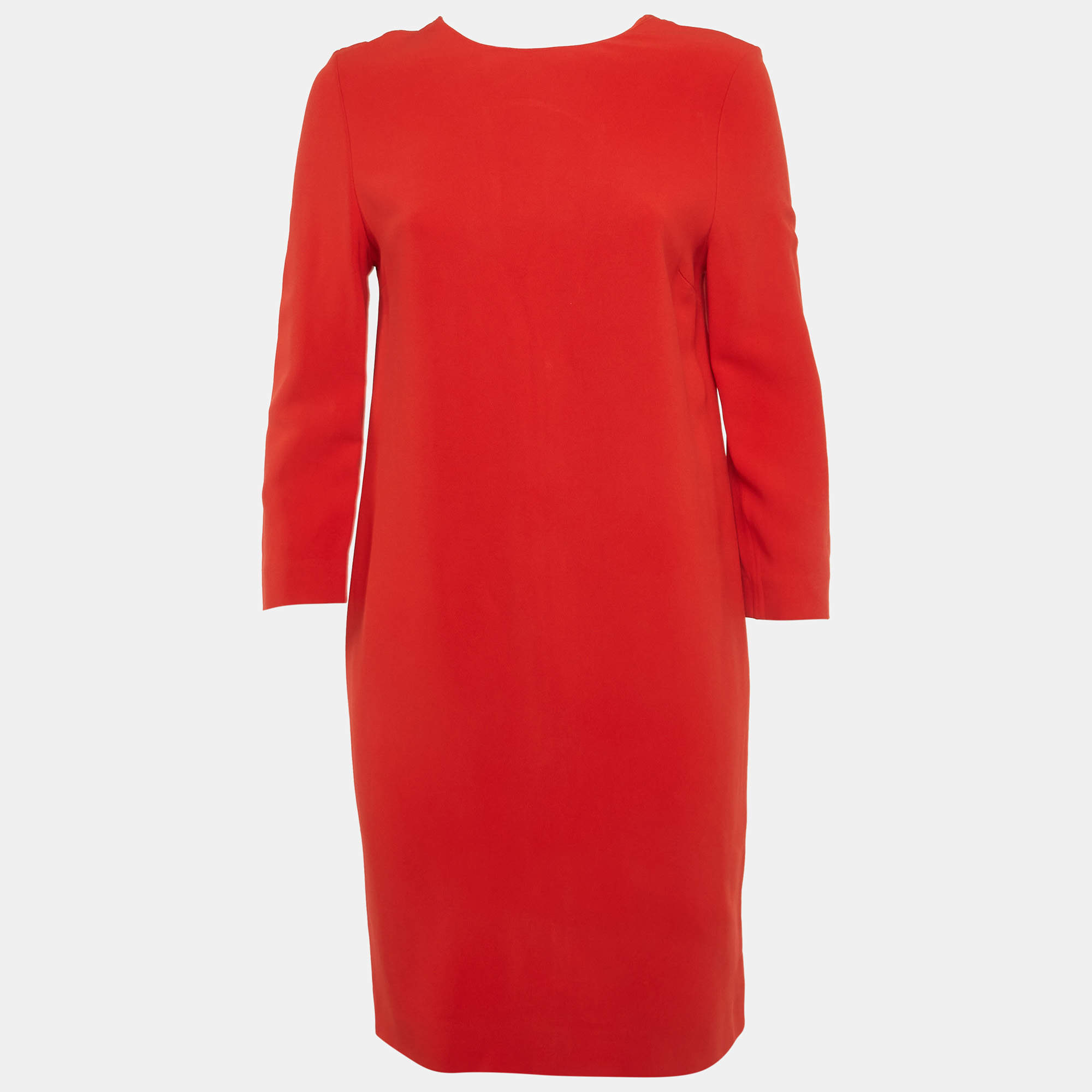 مملوكة مسبقًا Victoria Victoria Beckham Red Crepe Shift Dress M