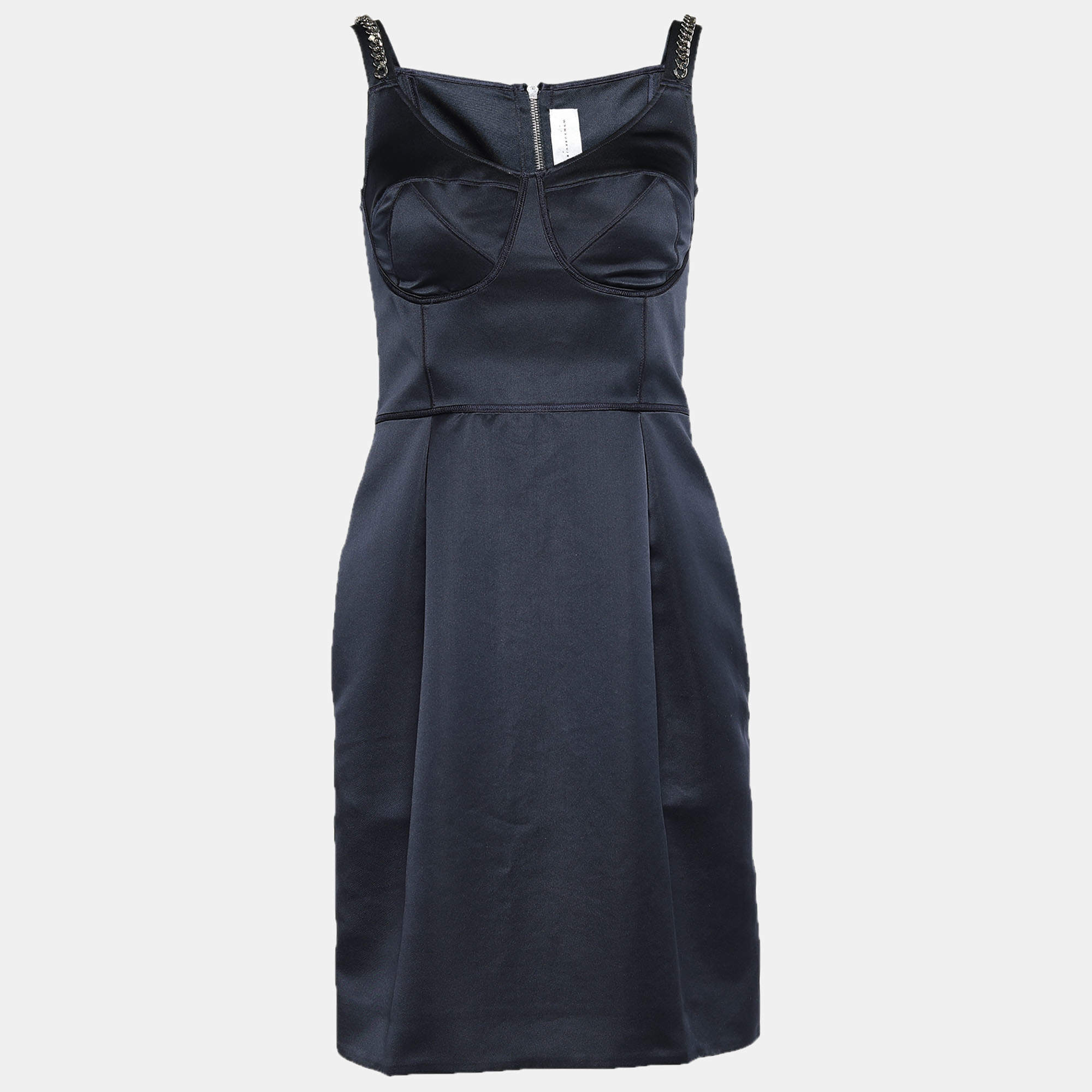 Pre Owned Victoria Victoria Beckham Midnight Blue Satin Bustier Dress S