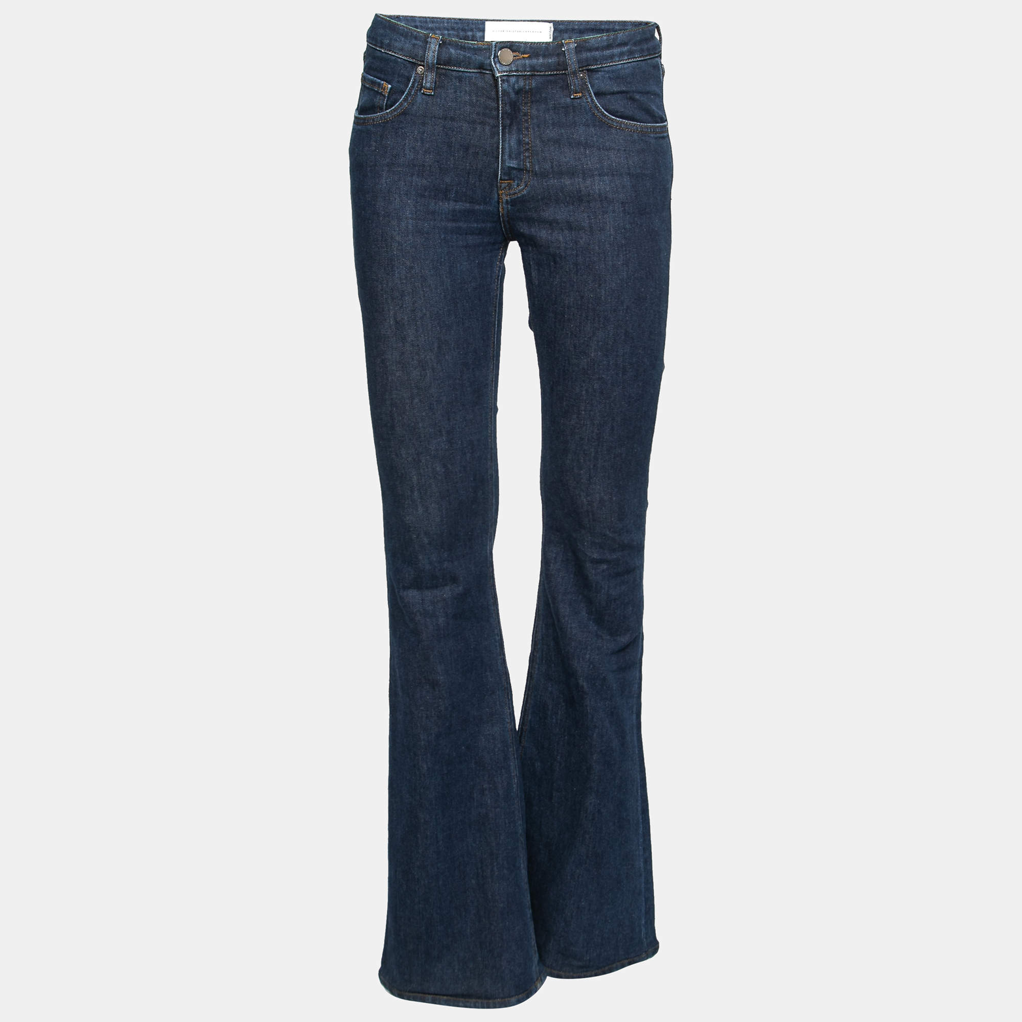 Pre Owned Victoria Victoria Beckham Blue Denim Stretch Flared Jeans S Waist 29"