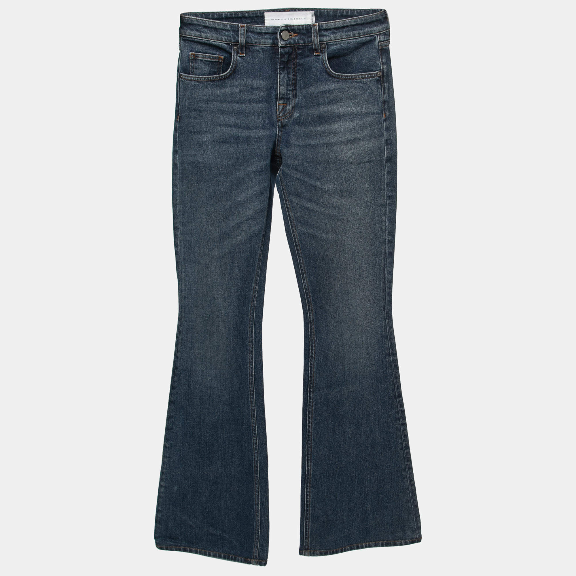 Pre Owned Victoria Victoria Beckham Blue Denim Flared Jeans M