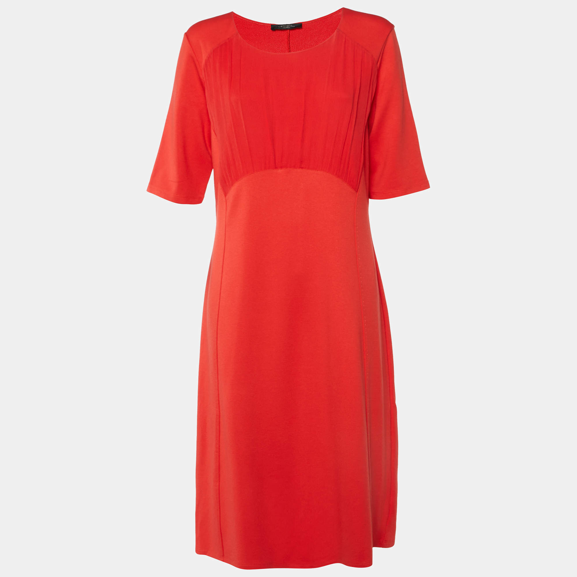 Pre Owned Weekend Max Mara Red Jersey Rienza Midi Dress XXL