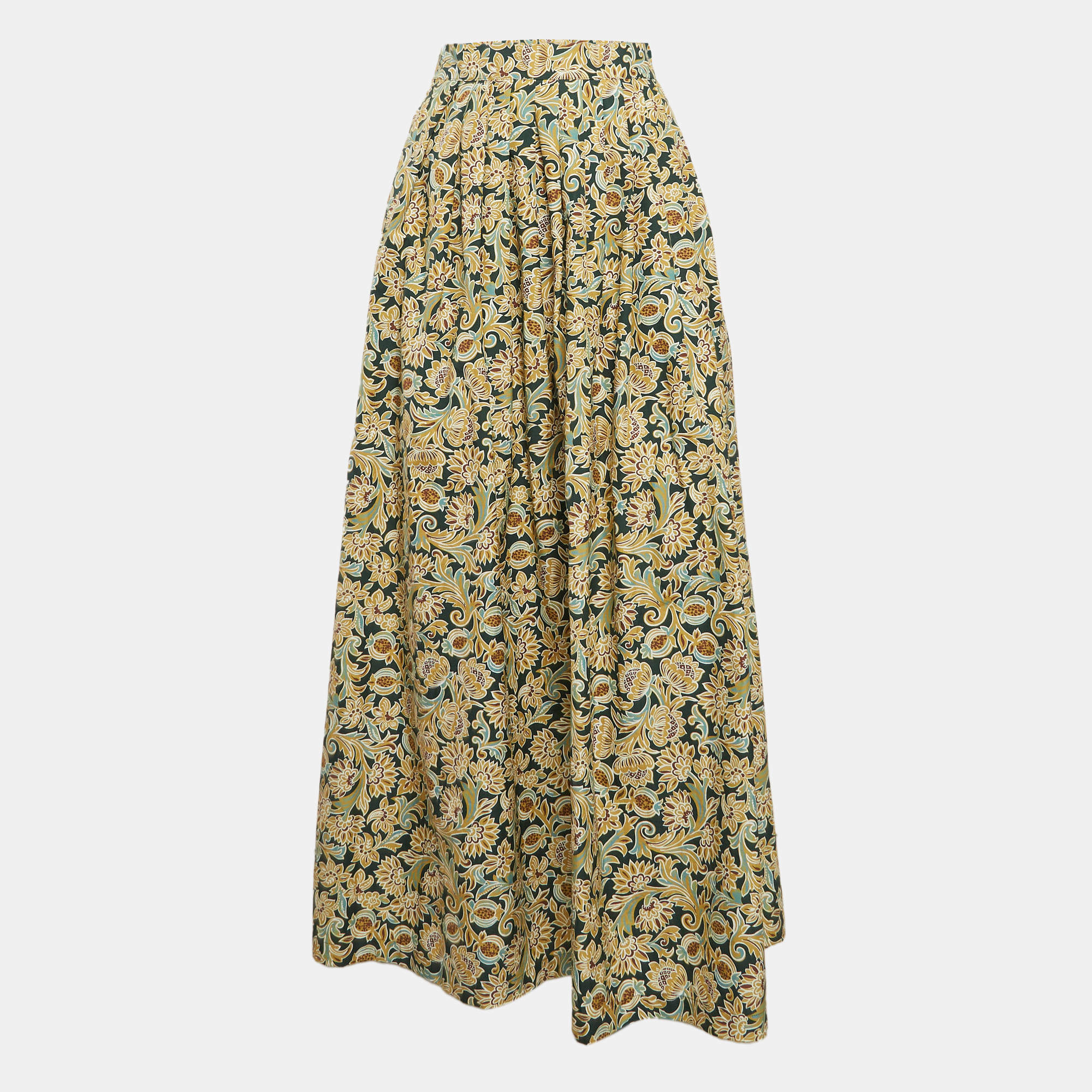 Weekend Max Mara Multicolor Pleated Maxi Skirt L