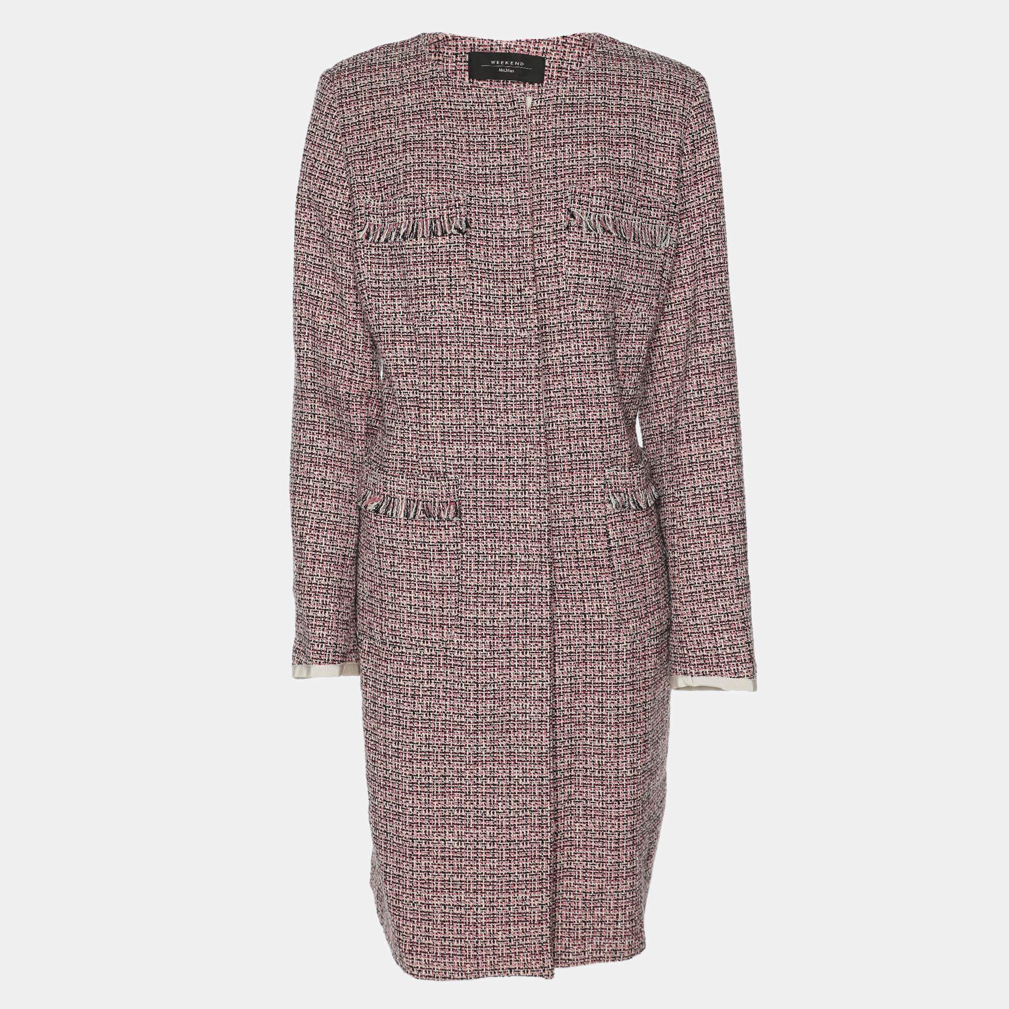 Weekend Max Mara Multcolor Tweed Button Front Jacket M