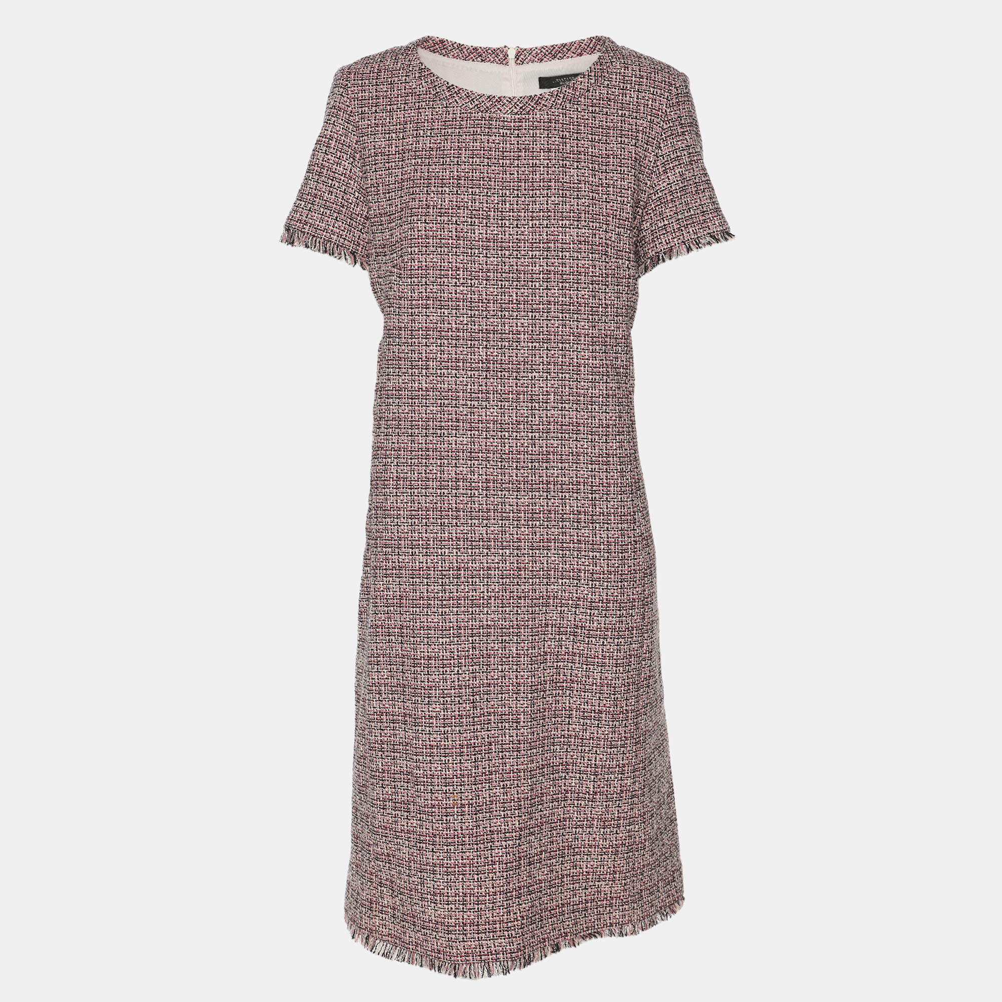 Max Mara Multicolor Tweed Midi Dress L