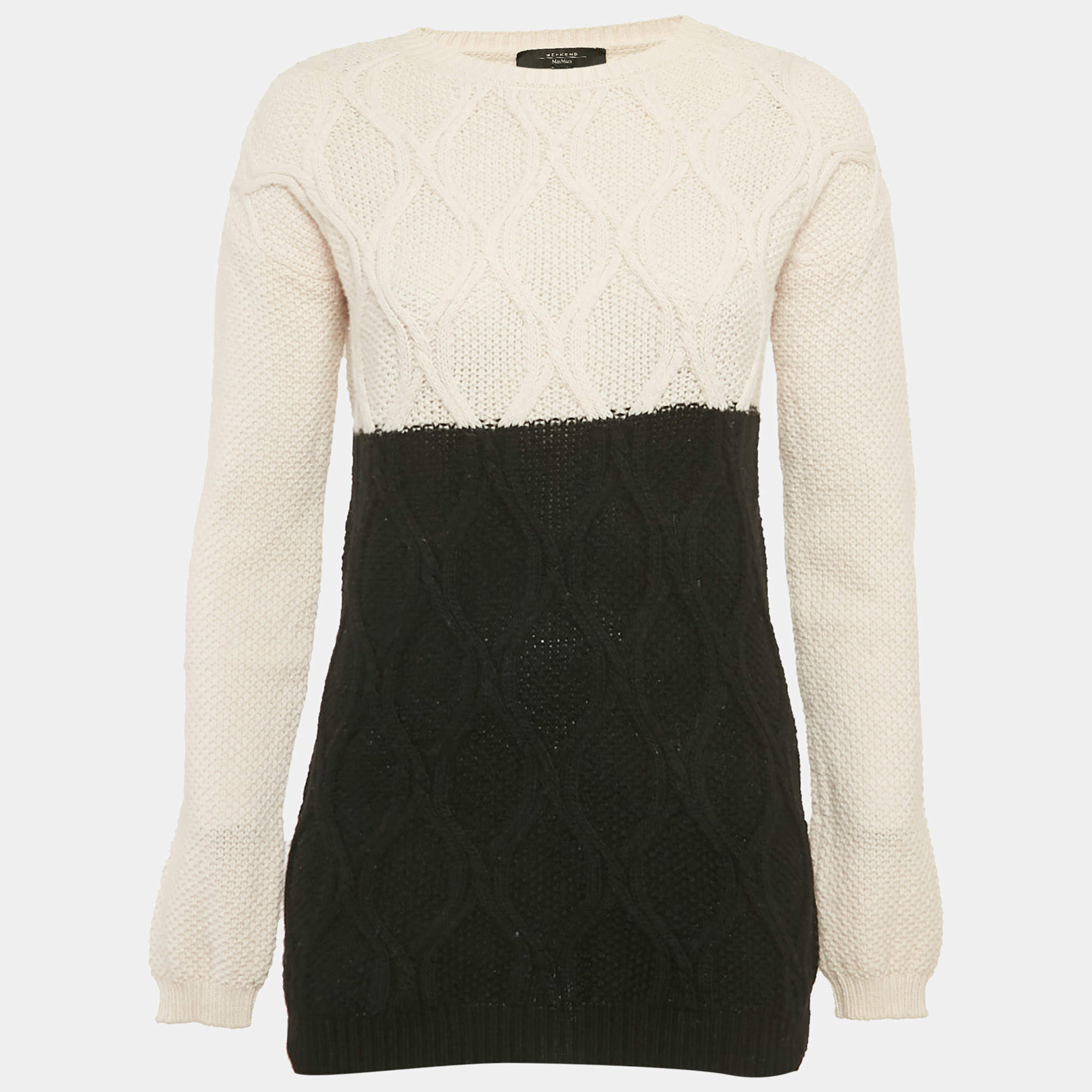 Weekend Max Mara Two-Tone Colorblock Wool Knit Sweater S