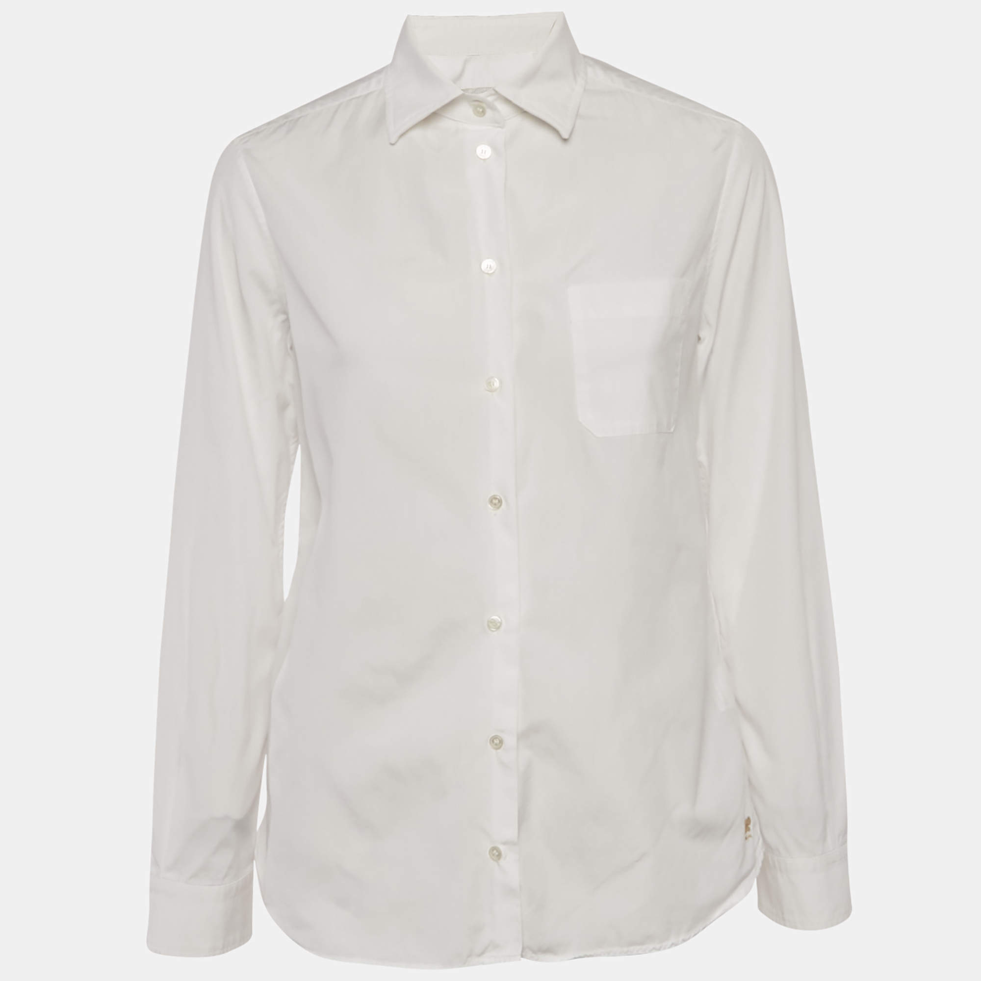 Pre Owned Weekend Max Mara White Cotton Long Sleeve Shirt M