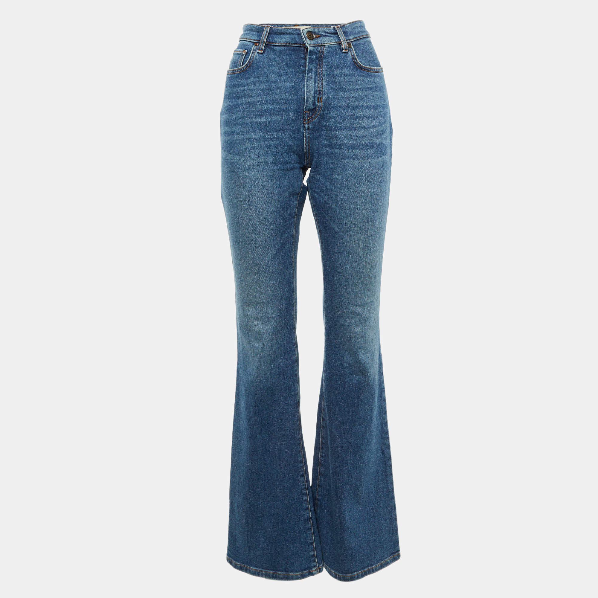 Pre Owned Weekend Max Mara Blue Denim Flared Jeans M/Waist 29"
