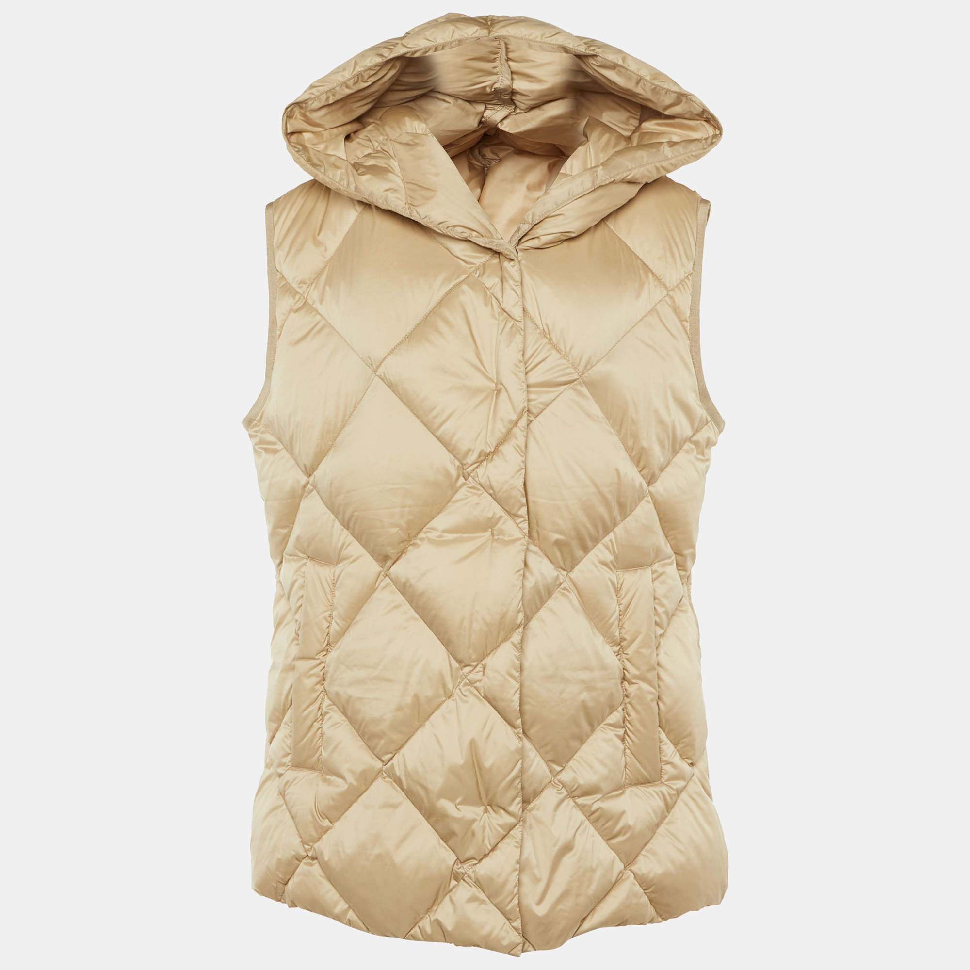 Pre Owned Weekend Max Mara Beige Quilted Down Vest L