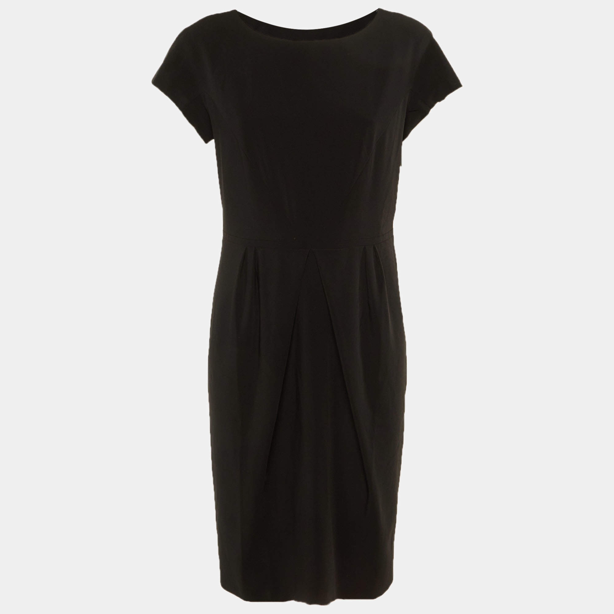 Pre Owned Weekend Max Mara Black Crepe Midi Dress L