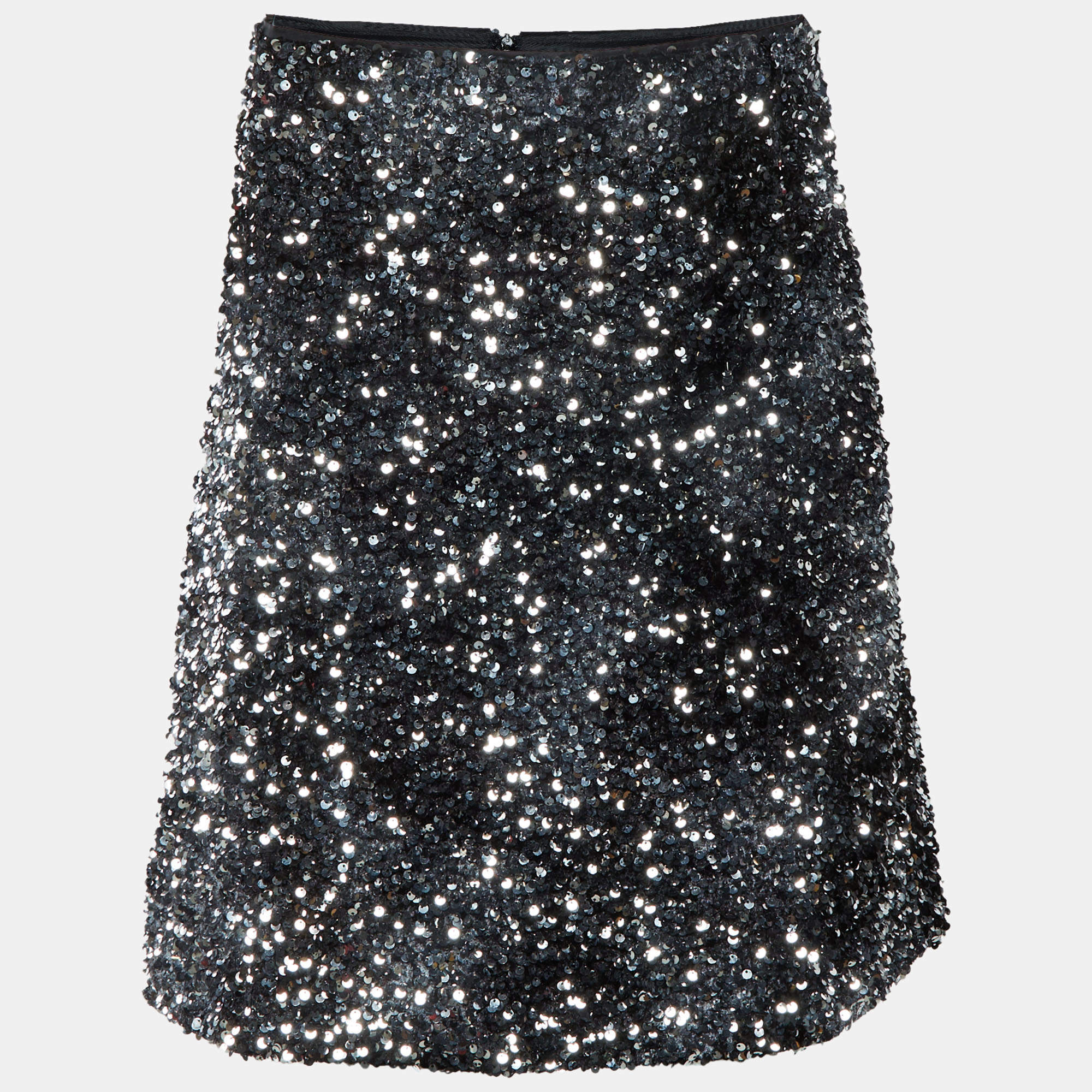 مملوكة مسبقًا Weekend Max Mara Silver Sequined Uvetta Mini Skirt XL