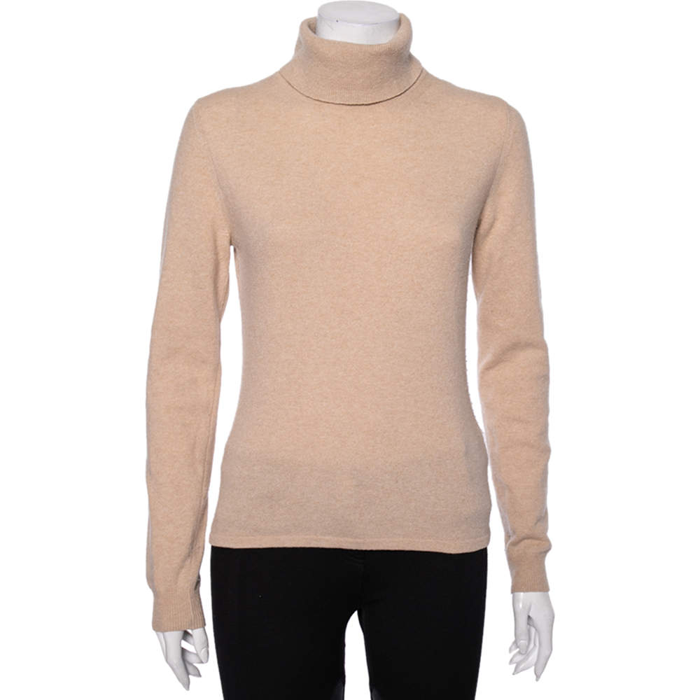 Weekend Max Mara Beige Wool Turtle Neck Long Sleeve Sweater M