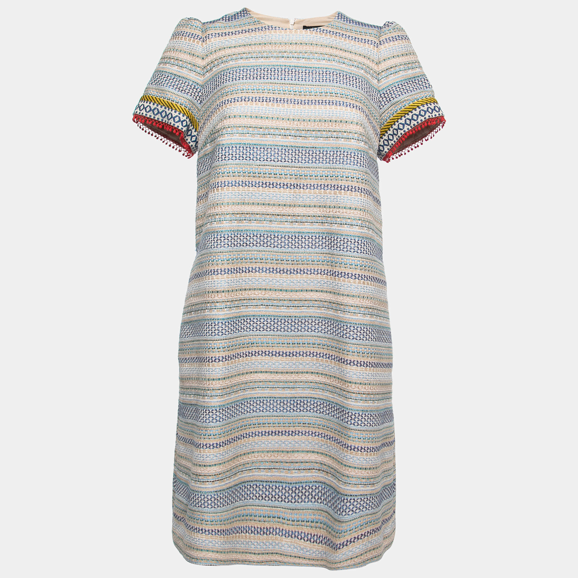 Weekend Max Mara Multicolor Textured Cotton Shift Dress M