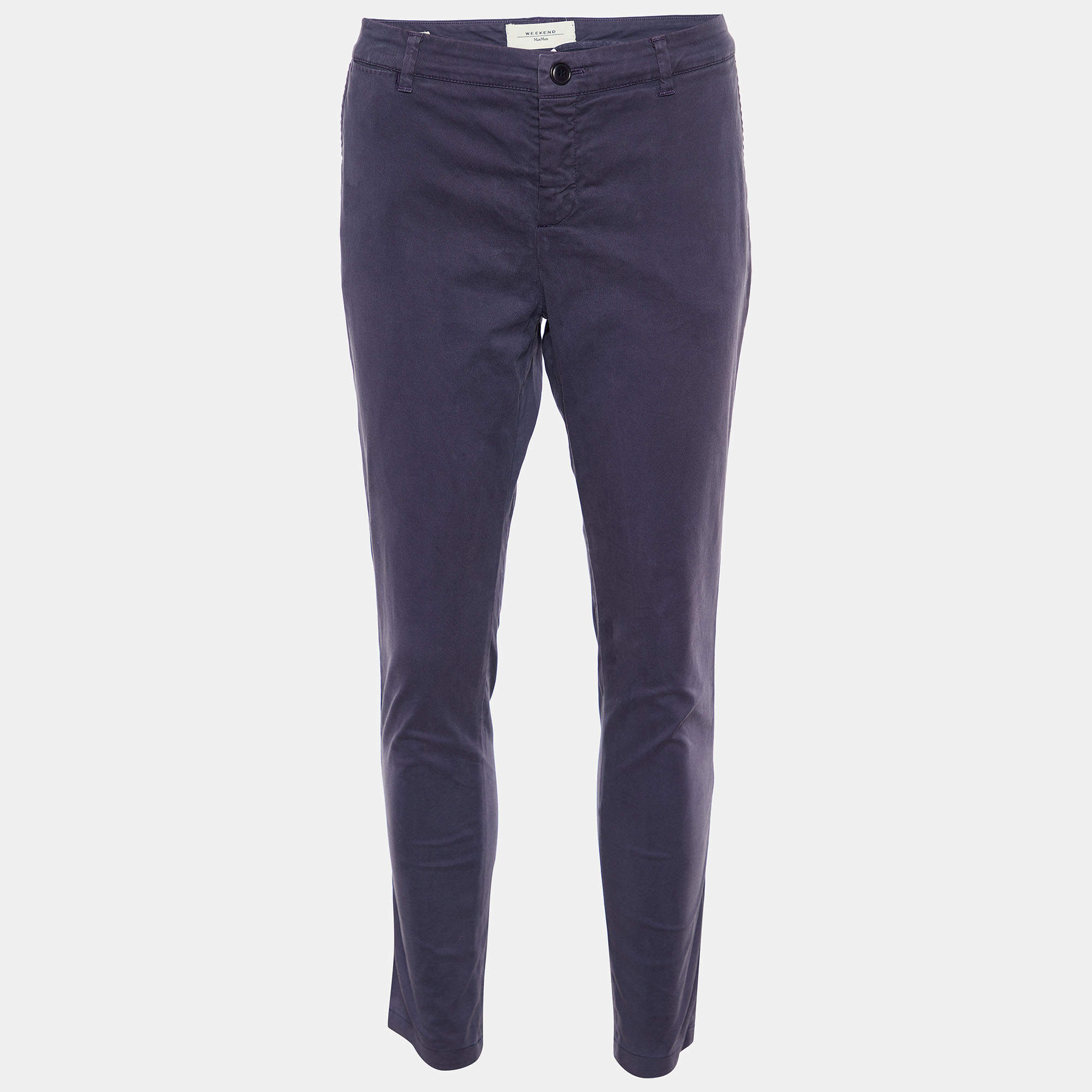 Weekend Max Mara Navy Blue Cotton Audrey Chino Pants M Weekend Max Mara ...