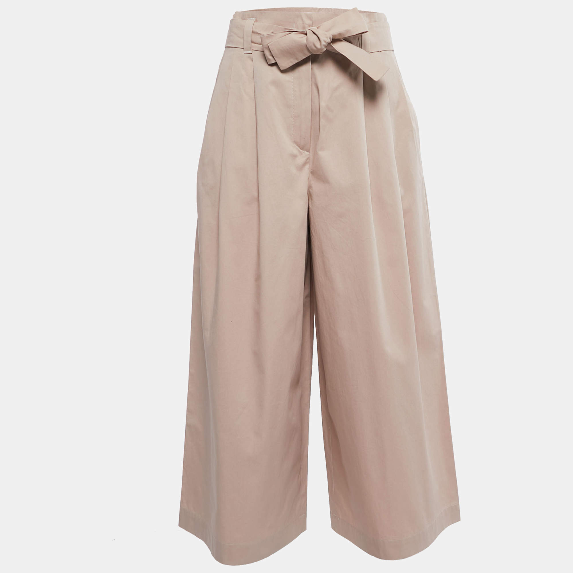 Pre Owned Weekend Max Mara Dusty Pink Cotton Belted Culottes M