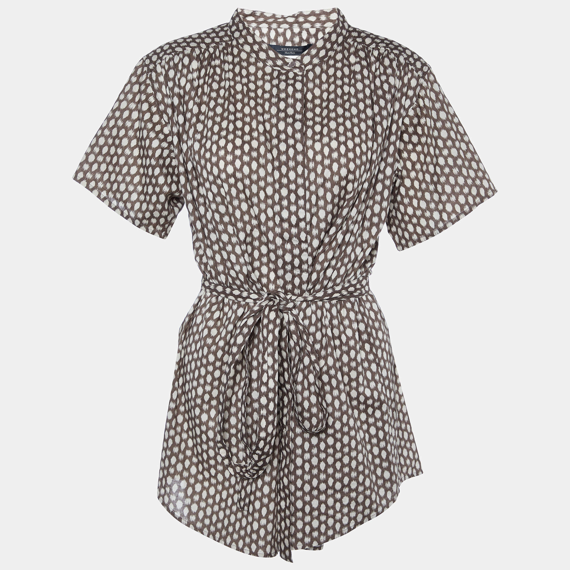 Weekend Max Mara Brown Printed Cotton Top L
