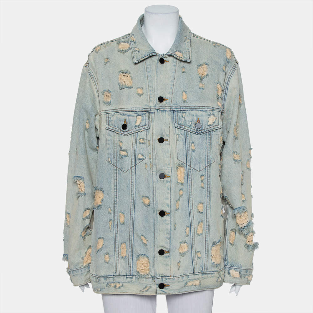DenimX by Alexander Wang Blue Faded Denim Distressed Daze Jacket M