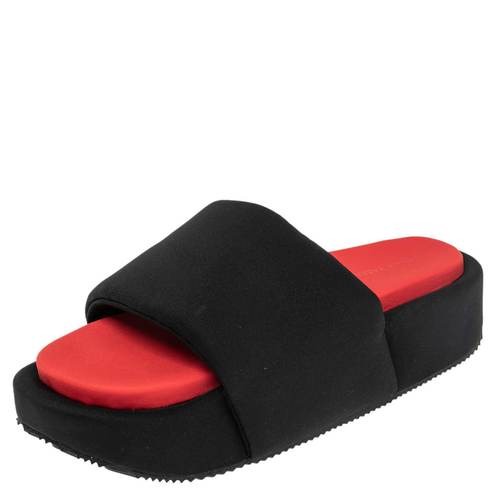 Y-3 Black Fabric Platform  Sandals  Size 39