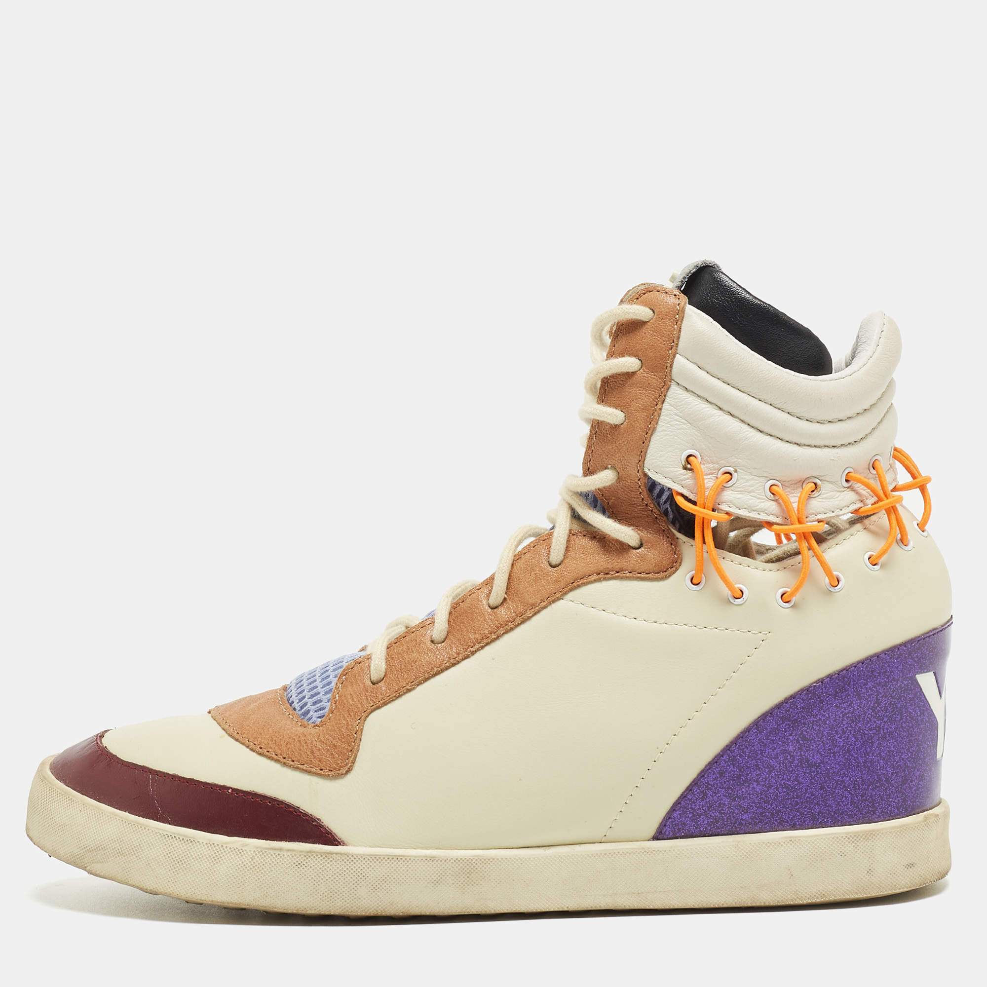 Y3 x Adidas By Raf Simons Multicolor Leather High Top Sneakers