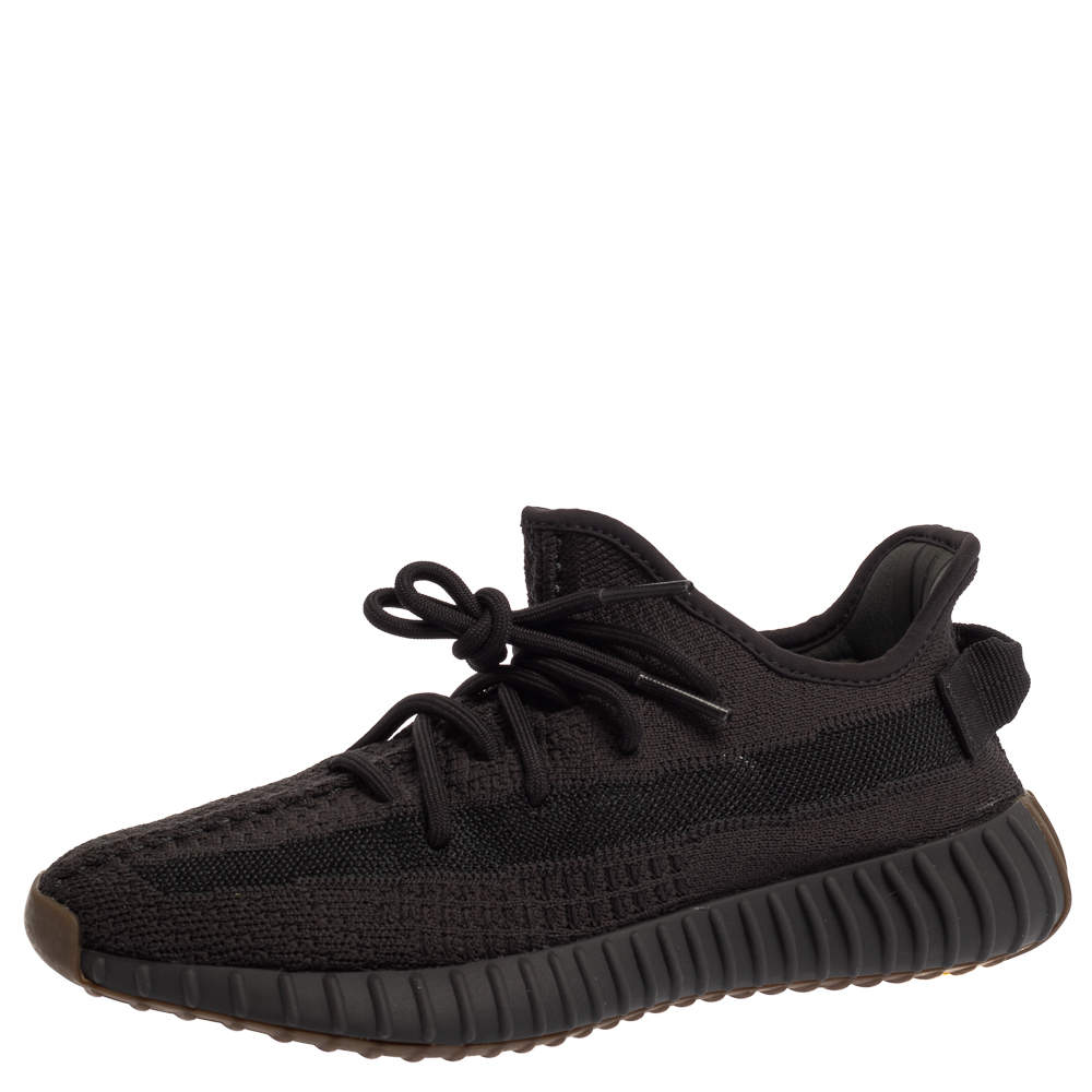 Yeezy x Adidas Black Cotton Knit Boost 350 V2 Cinder Sneakers Size 39.5 