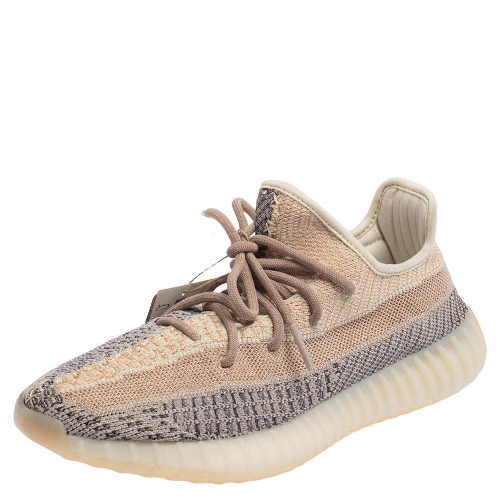مملوكة مسبقًا Adidas x Yeezy Two Tone Cotton Knit Boost 350 V2 Ash Pearl Sneakers Size 41 1/3