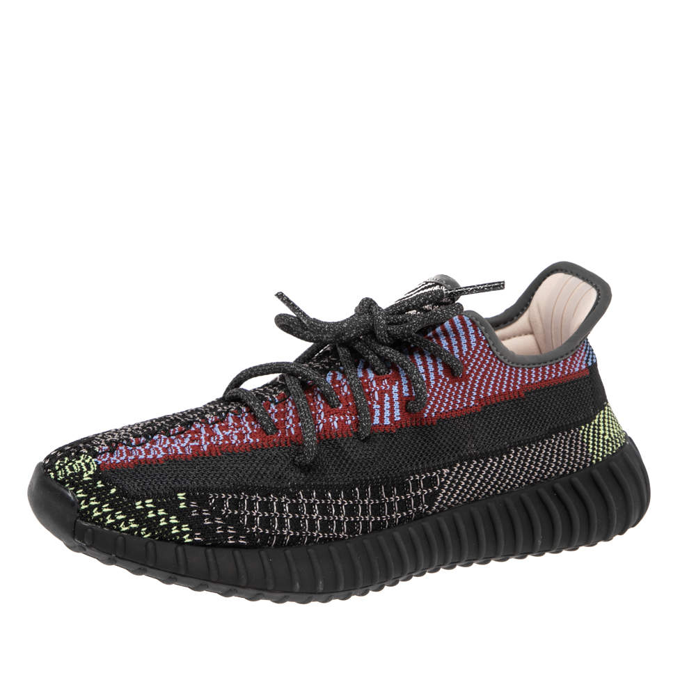 Pre Owned حذاء رياضي ييزي  x أديداس بوست 350 V2 يشيل تريكو قطن متعدد الألوان مقاس 36.5