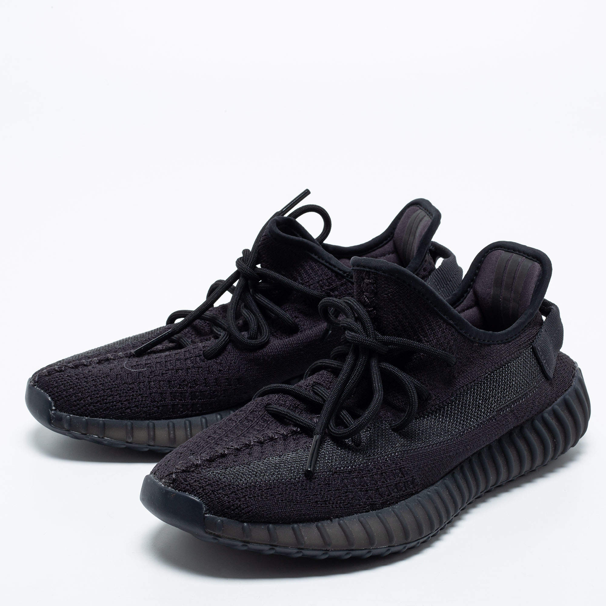 Yeezy x Adidas Black Knit Fabric Boost 350 V2 Onyx Low-Top