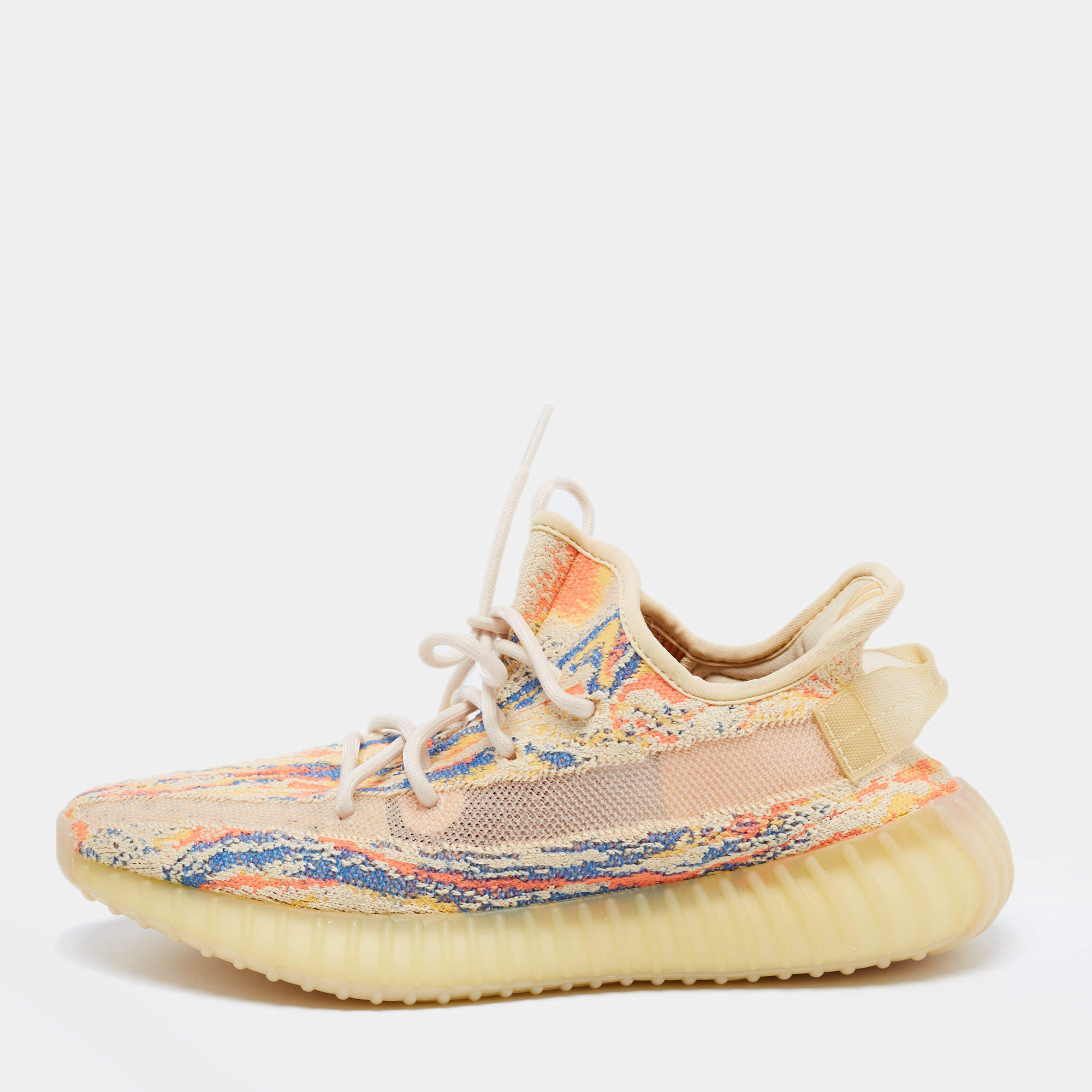 مملوكة مسبقًا Yeezy x adidas Multicolor Knit Fabric Boost-350-v2-Mx-Oat Sneakers Size 40 2/3