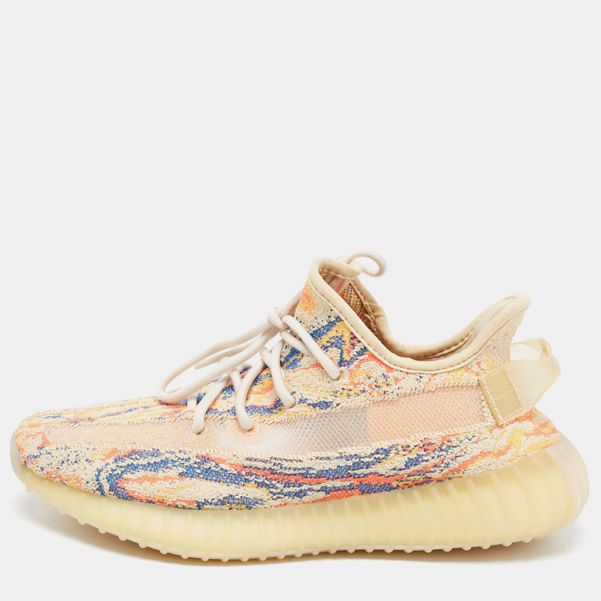 Pre Owned Yeezy x Adidas Multicolor Fabric Boost 350 V2- Mx-Oat Sneakers Size 38 2/3