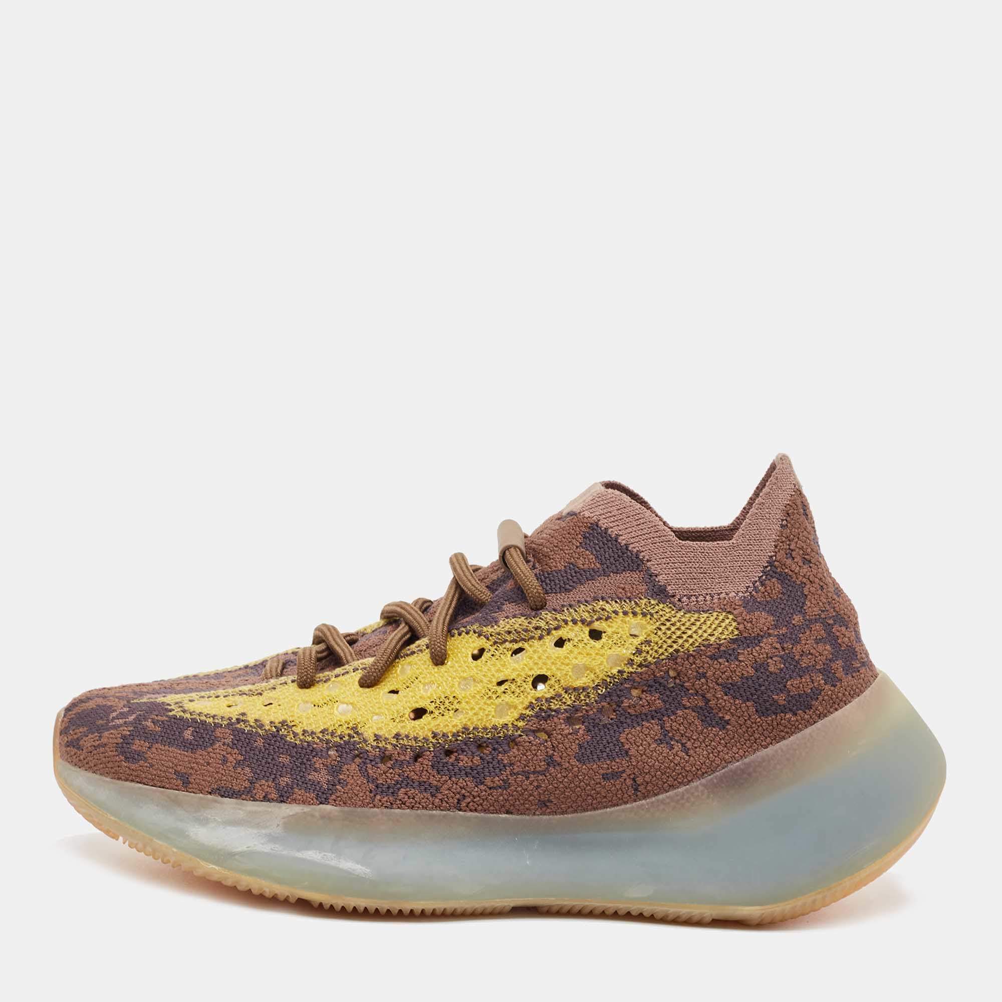 Pre Owned Yeezy x Adidas Multicolor Fabric and Mesh Boot 380 Imnte Sneakers Size 38