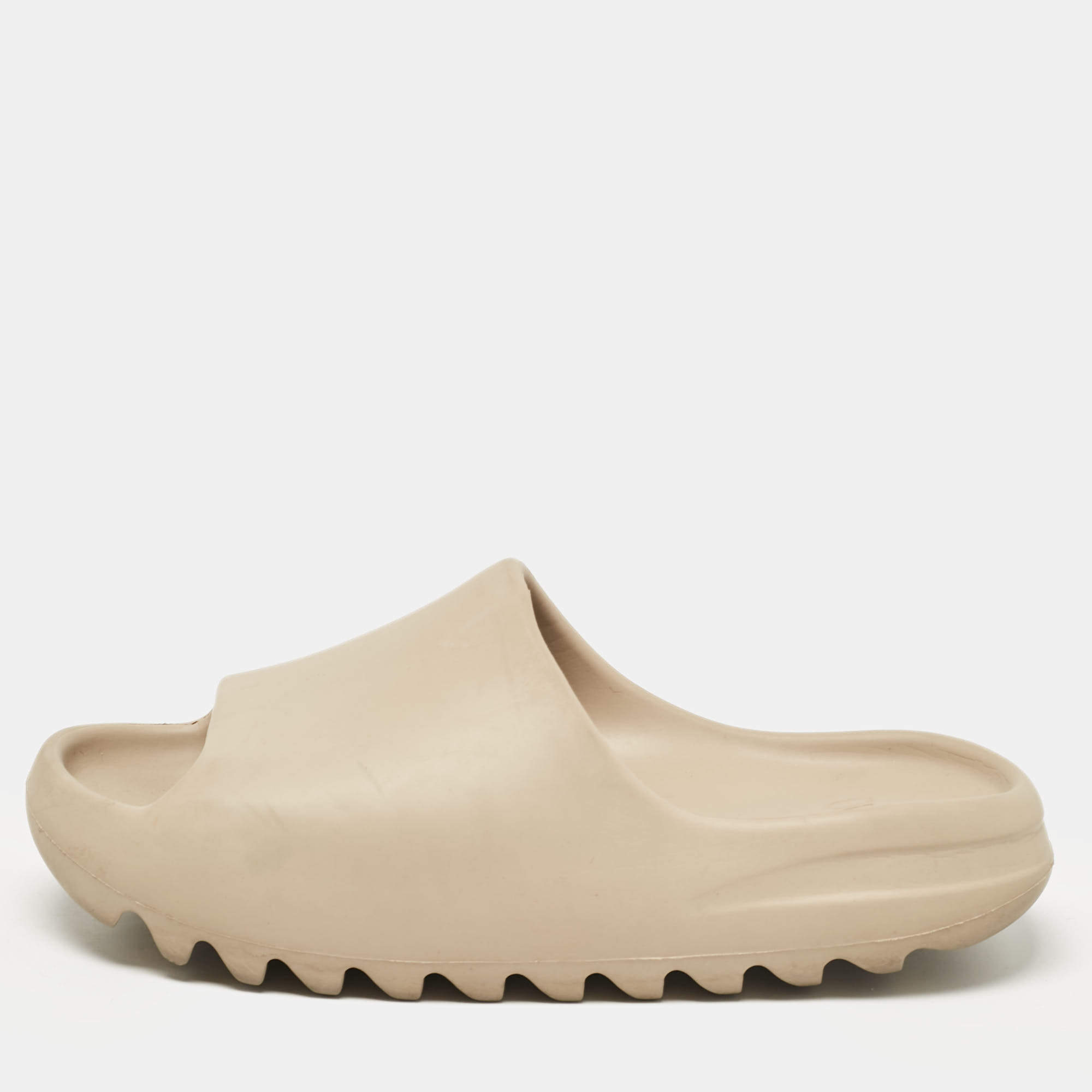 Pre Owned Yeezy x Adidas Beige Rubber Pure Slides Size 38.5