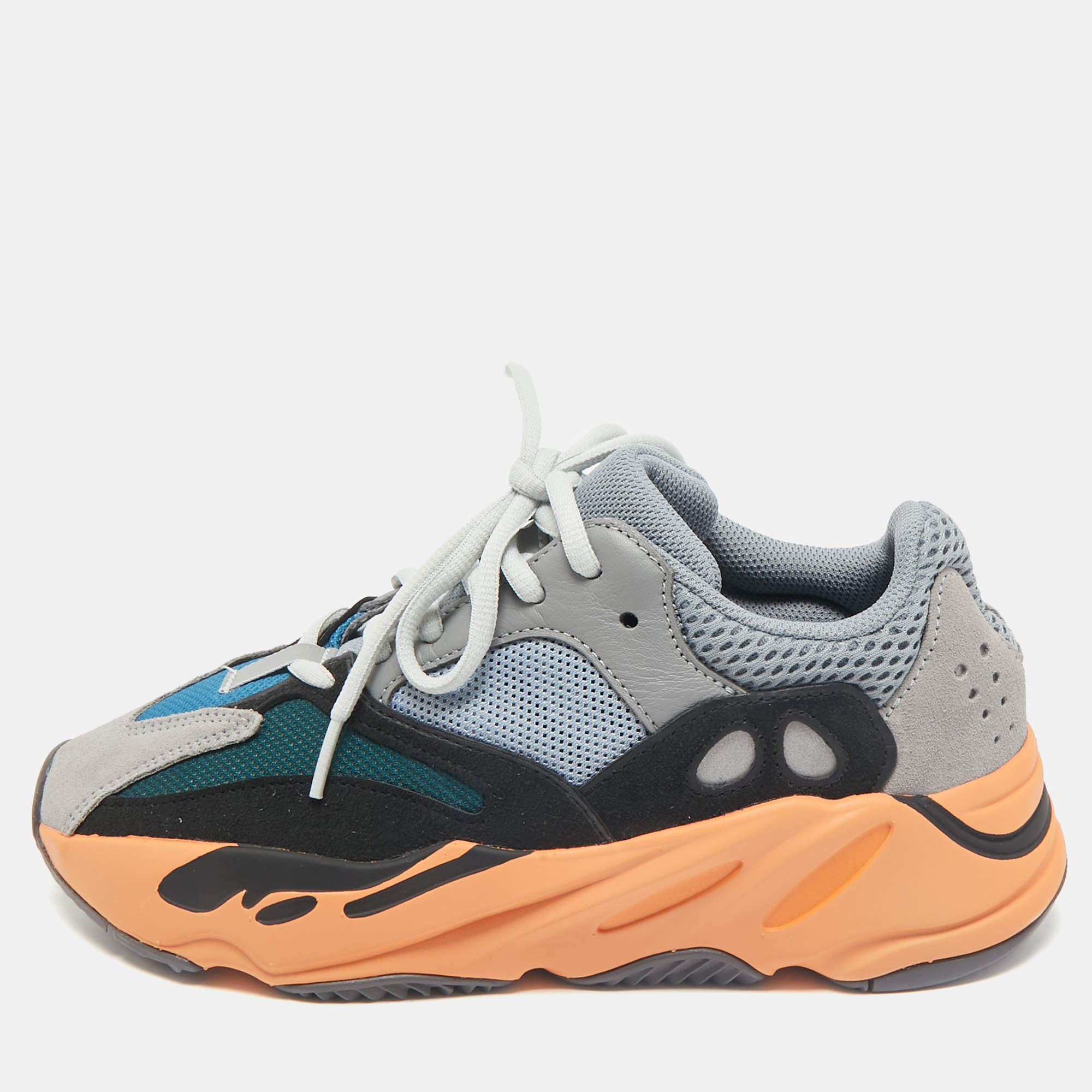 Yeezy x Adidas Multicolor Leather and Suede Boost 700 Wave Runner Sneakers Size 39 1/3