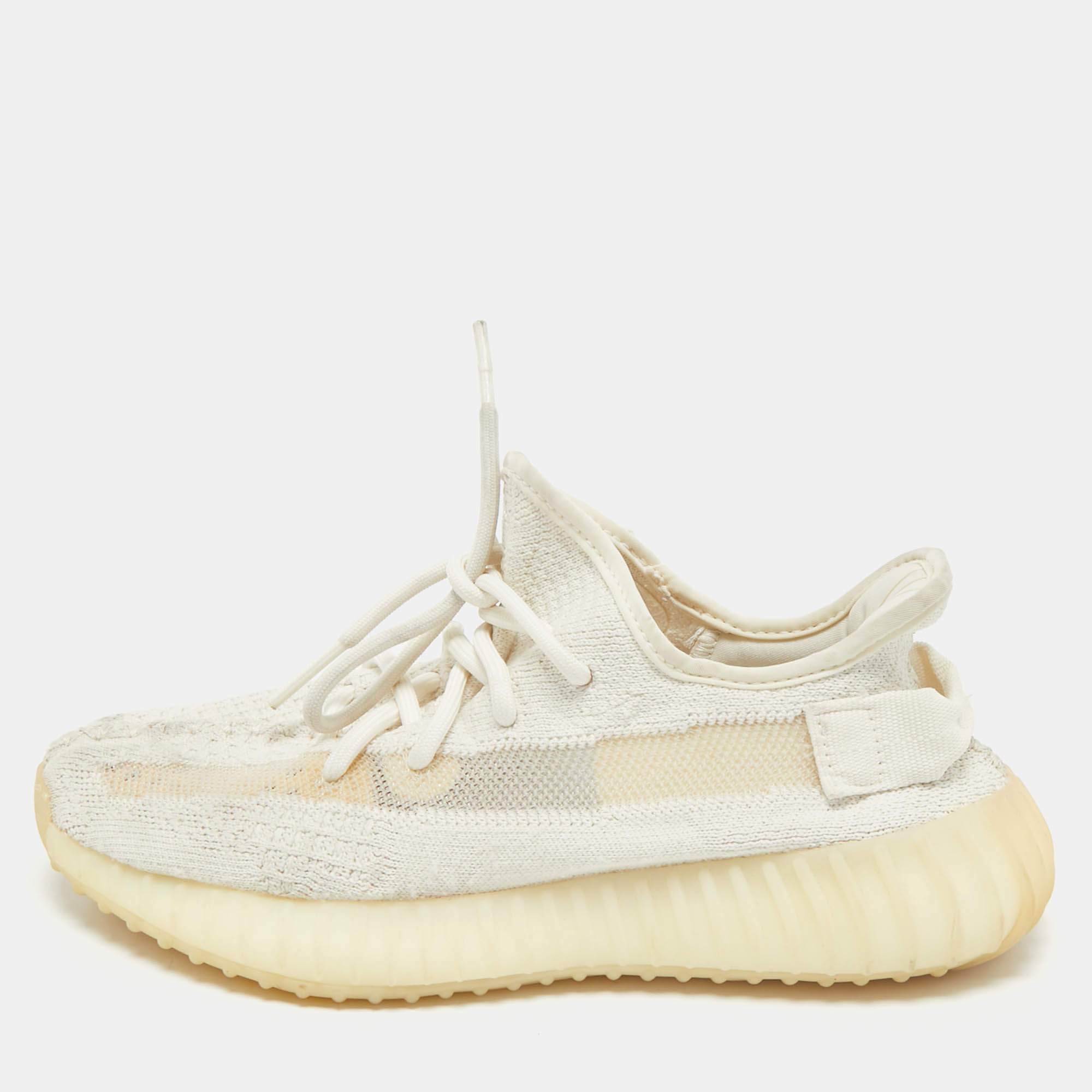 Yeezy x Adidas Cream Knit Fabric Boost 350 V2 Sneakers Size 38            