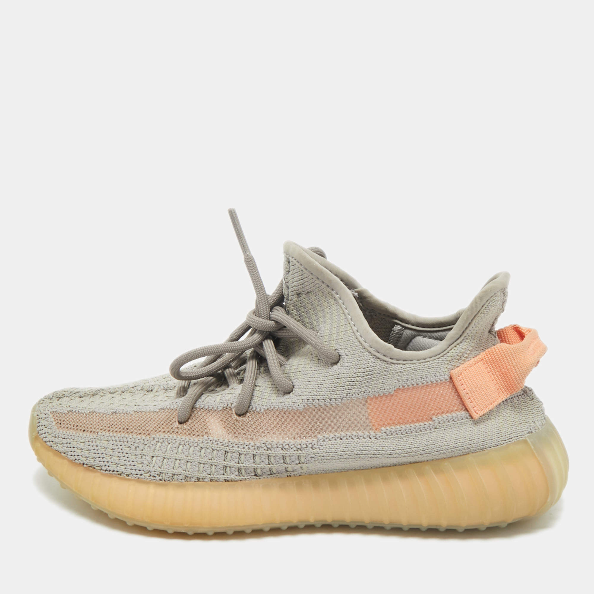 Yeezy x Adidas Grey Knit Fabric Boost 350 V2 True Form Sneakers Size 36 2/3