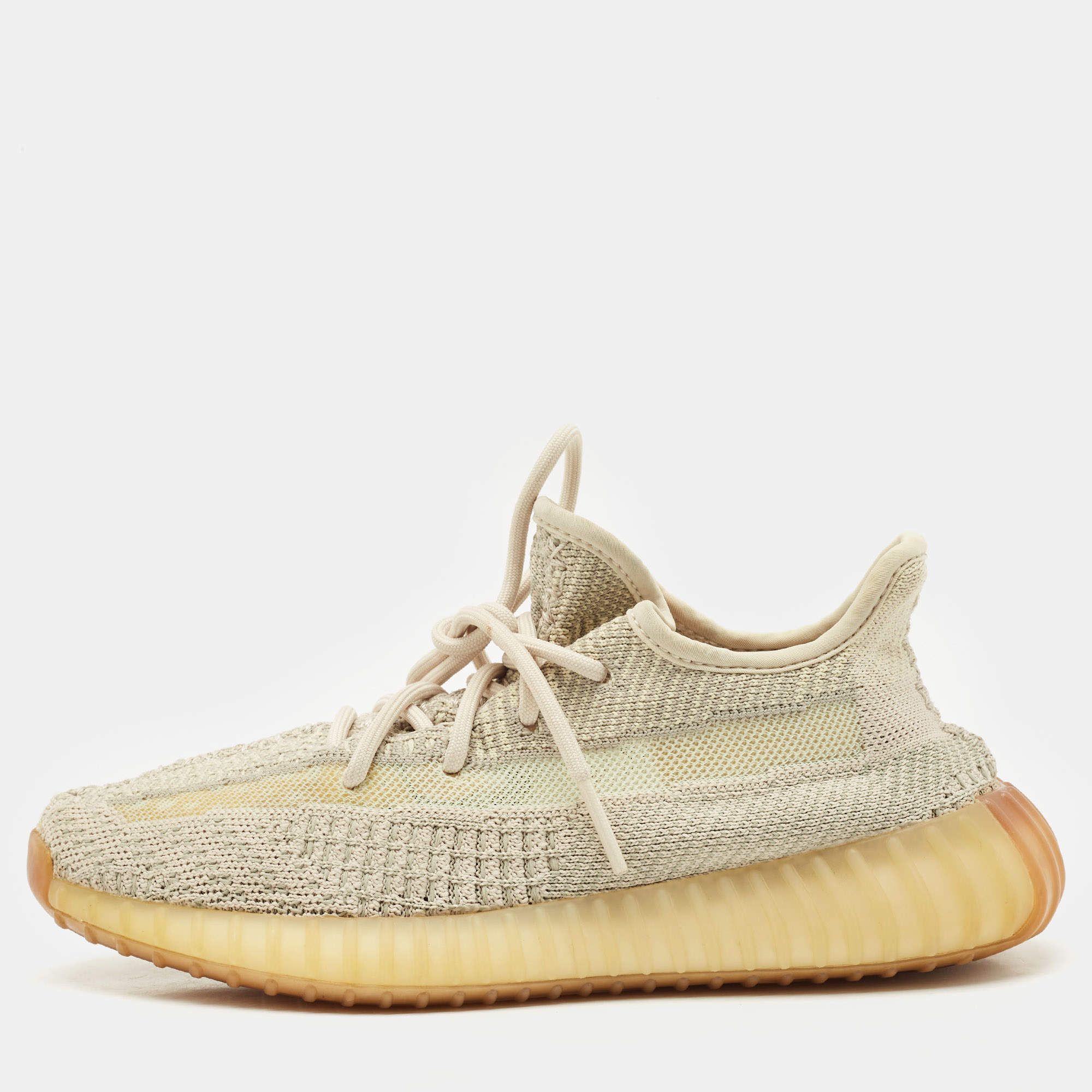 Yeezy x Adidas Cream Knit Fabric Boost 350 V2 Sneakers Size 38.5