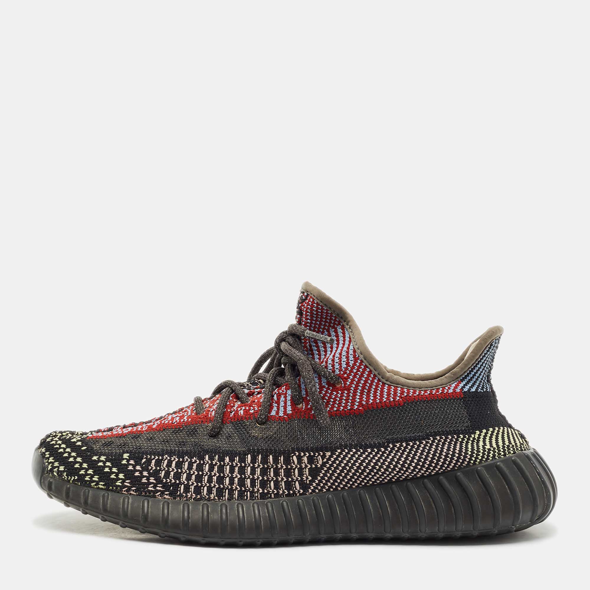 Pre Owned Yeezy x Adidas Multicolor Knit Fabric Boost 350 V2 Yecheil (Non-Reflective) Sneakers Size 42 2/3