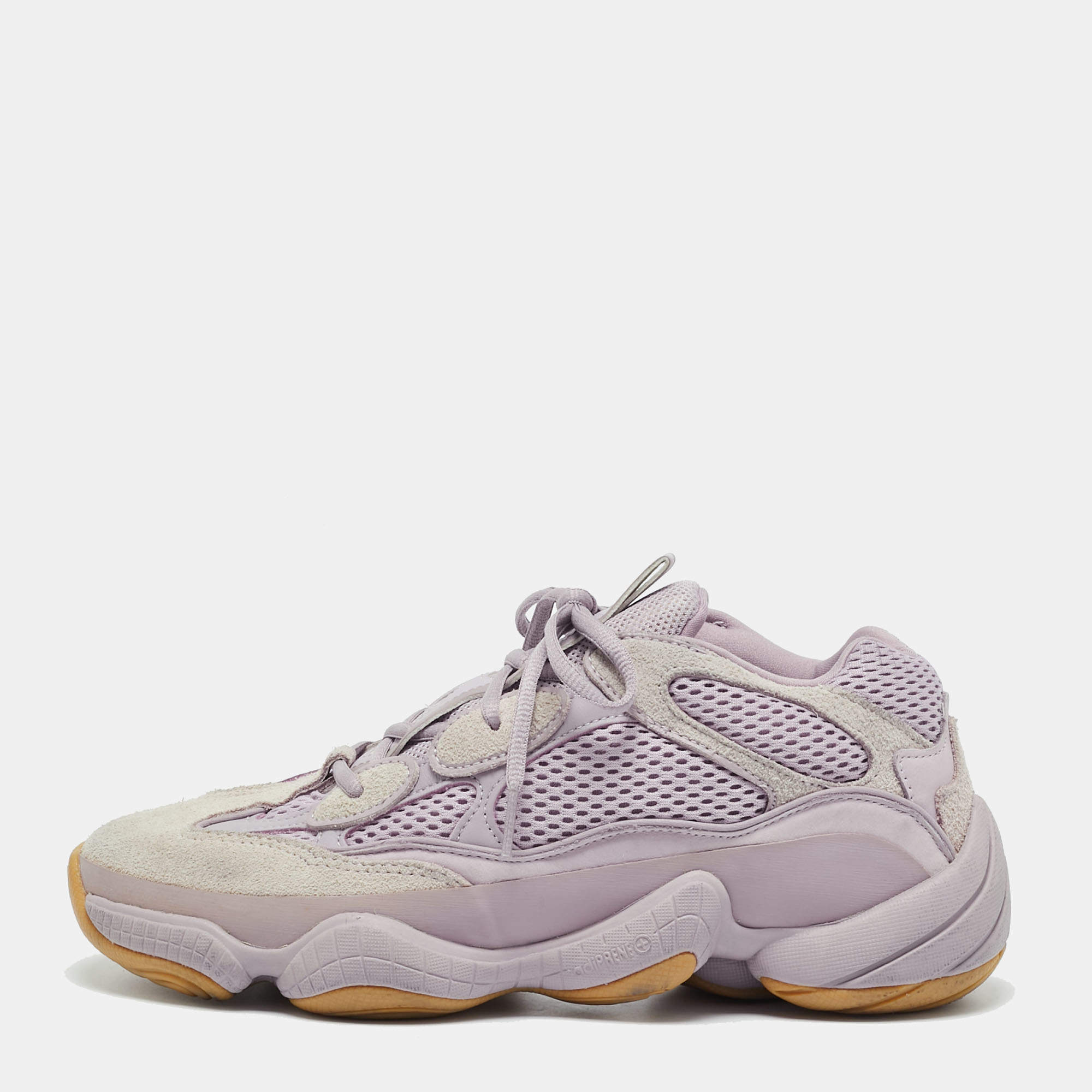 Pre Owned Yeezy x Adidas Purple Mesh and Suede 500 Soft Vision Sneakers Size 42