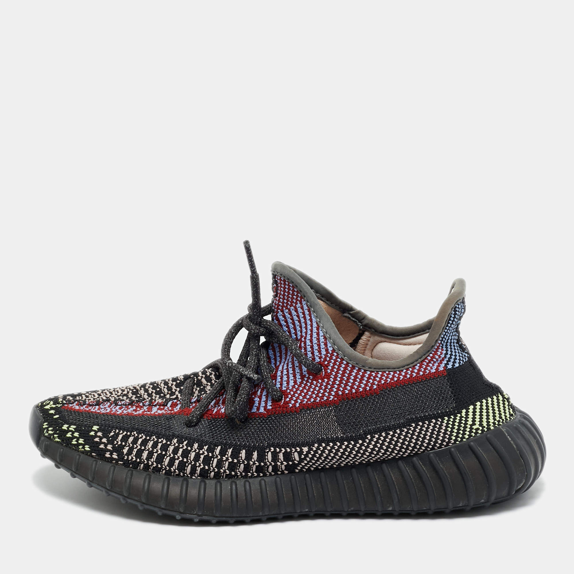 Pre Owned Yeezy x Adidas Boost 350 V2 Yecheil (Non-Reflective) Size 39 1/3 Multicolor Knit Fabric Low Top Sneakers
