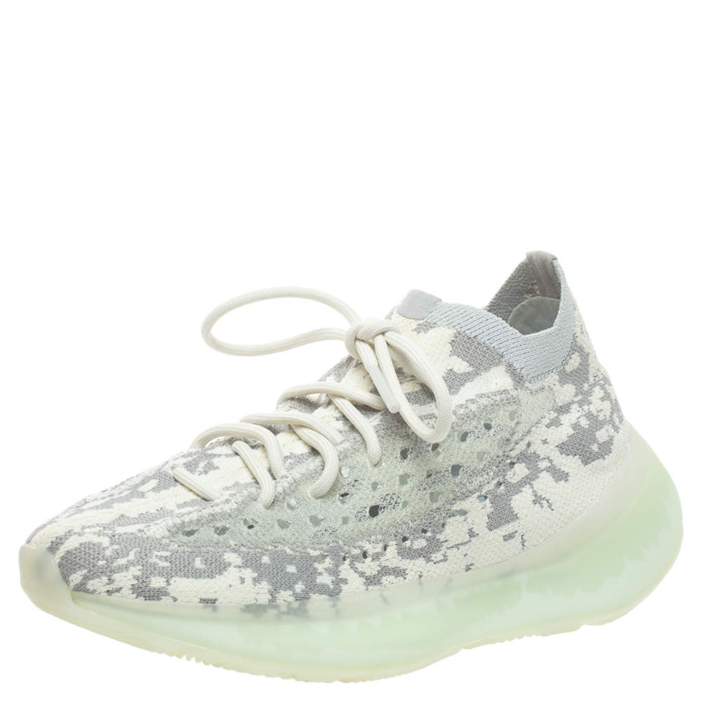 Yeezy x adidas Grey/White Cotton Knit Boost 380 Alien Sneakers Size 38