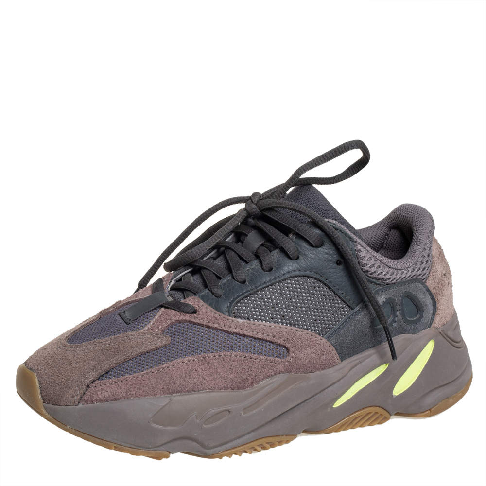 Pre Owned Yeezy x adidas Grey/Brown Mesh And Suede Boost 700 Mauve Sneakers Size 38 2/3