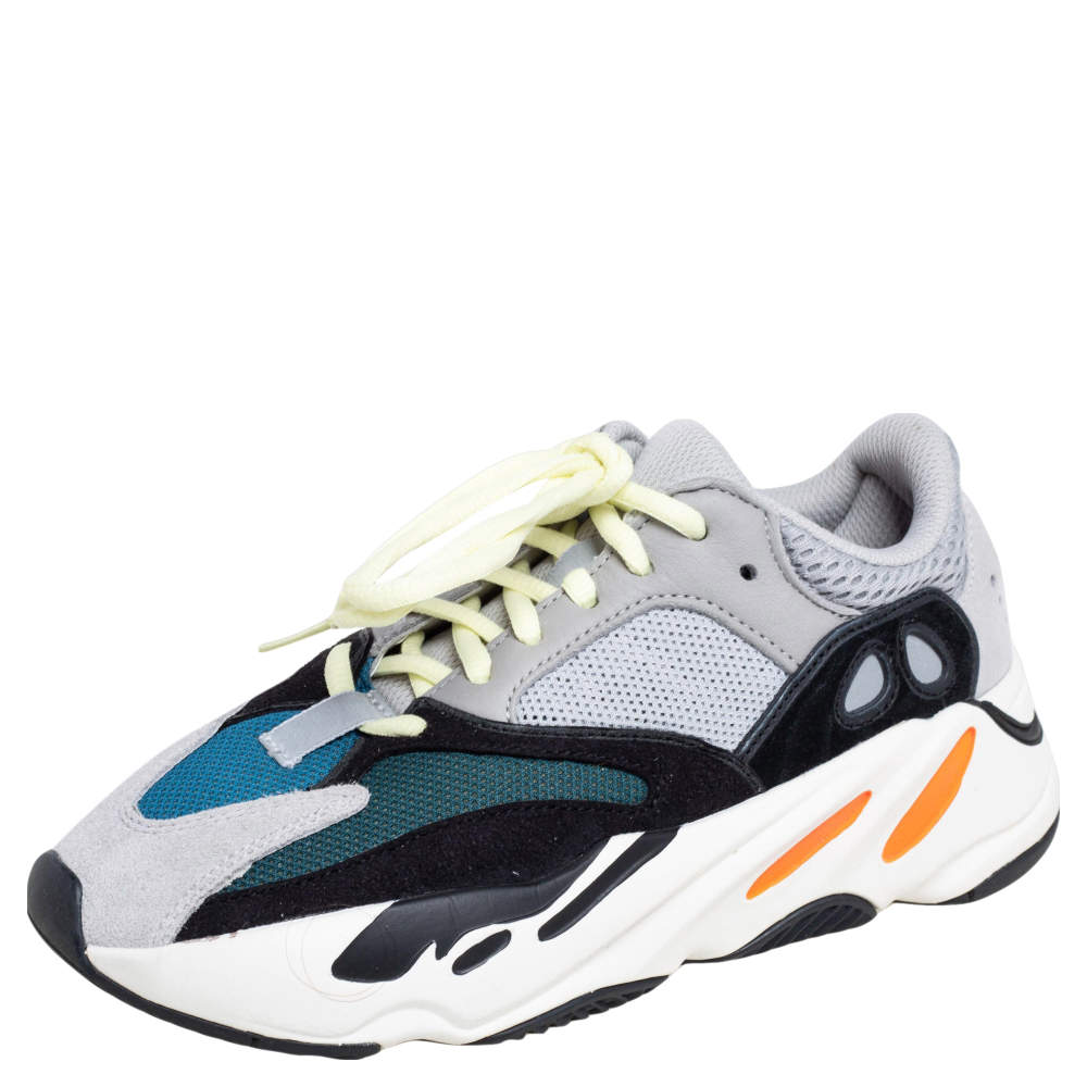 Pre Owned Yeezy x Adidas Multicolor Mesh and Suede Boost 700 Wave Runner Sneakers Size 38