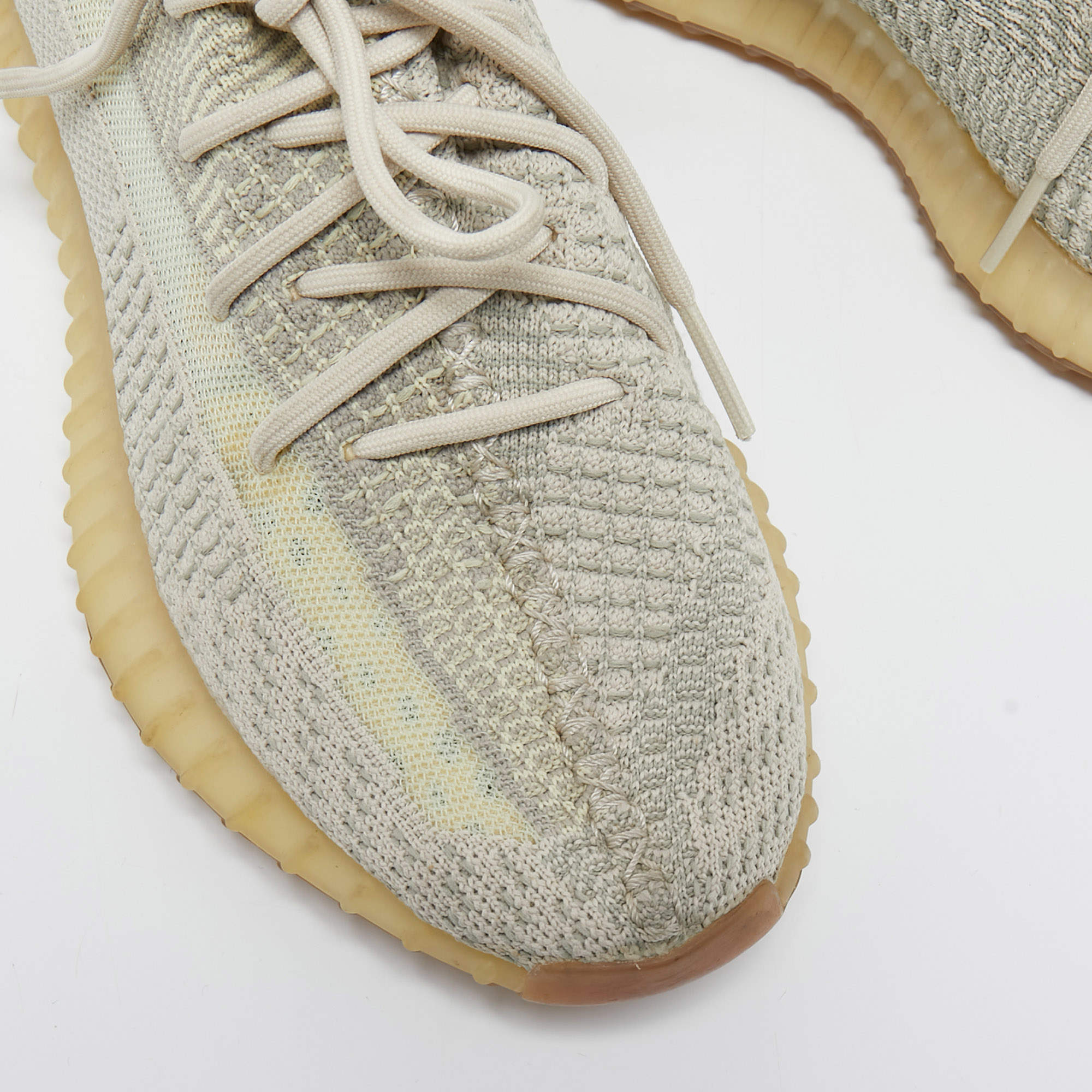 Yeezy x Adidas Beige Fabric Boost 350 V2 Yeshaya Sneakers Size 41 1 3